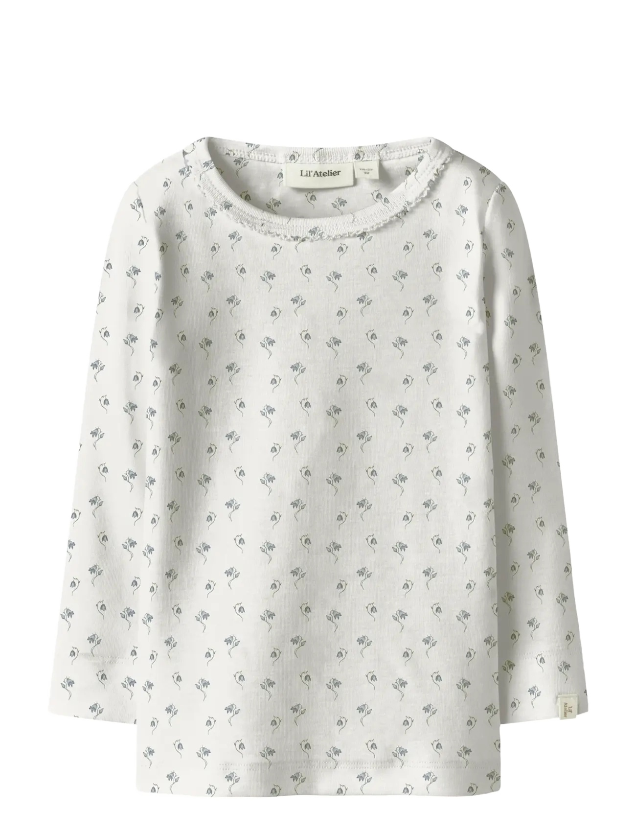 Lil'Atelier NMFGAYO SAG LS SLIM TOP LIL - Barn 2-8 år - COCONUT MILK / white