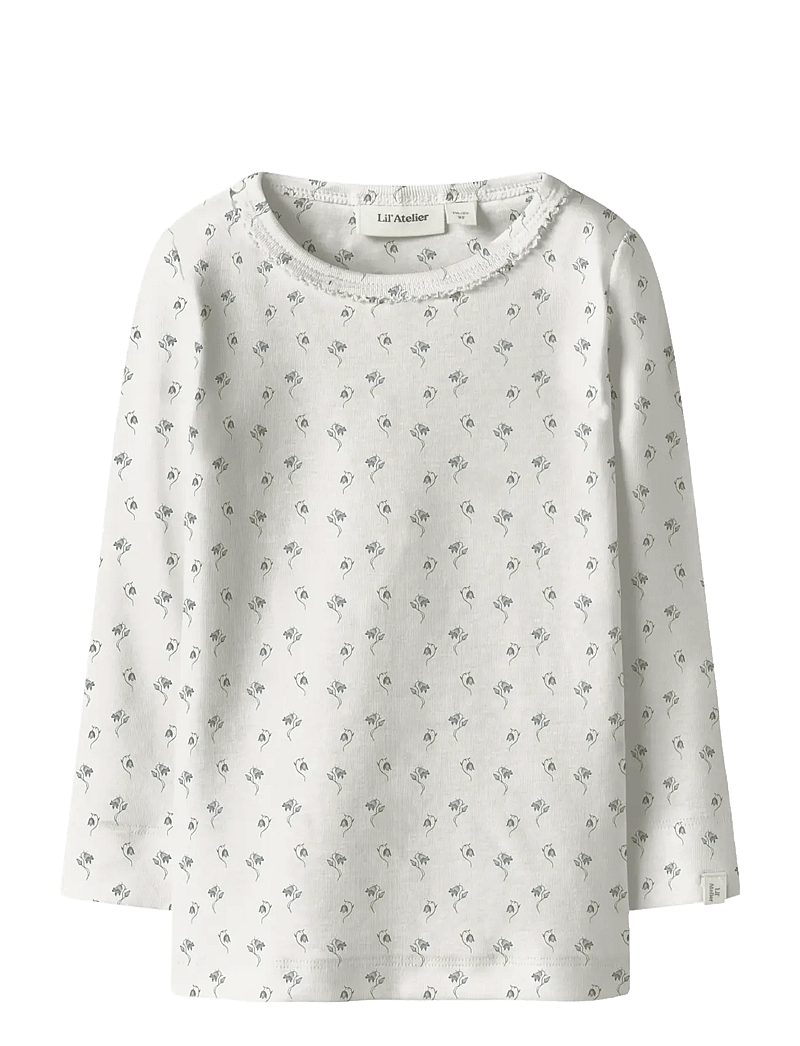 Lil'Atelier - NMFGAYO SAG LS SLIM TOP LIL - langærmede t-shirts - coconut milk - 0