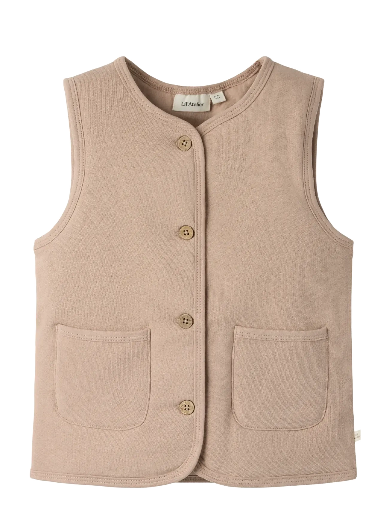 LIL'ATELIER Nmfjobo Tia Loose Sweat Vest Pad Lil Beige - 92 - Kinder