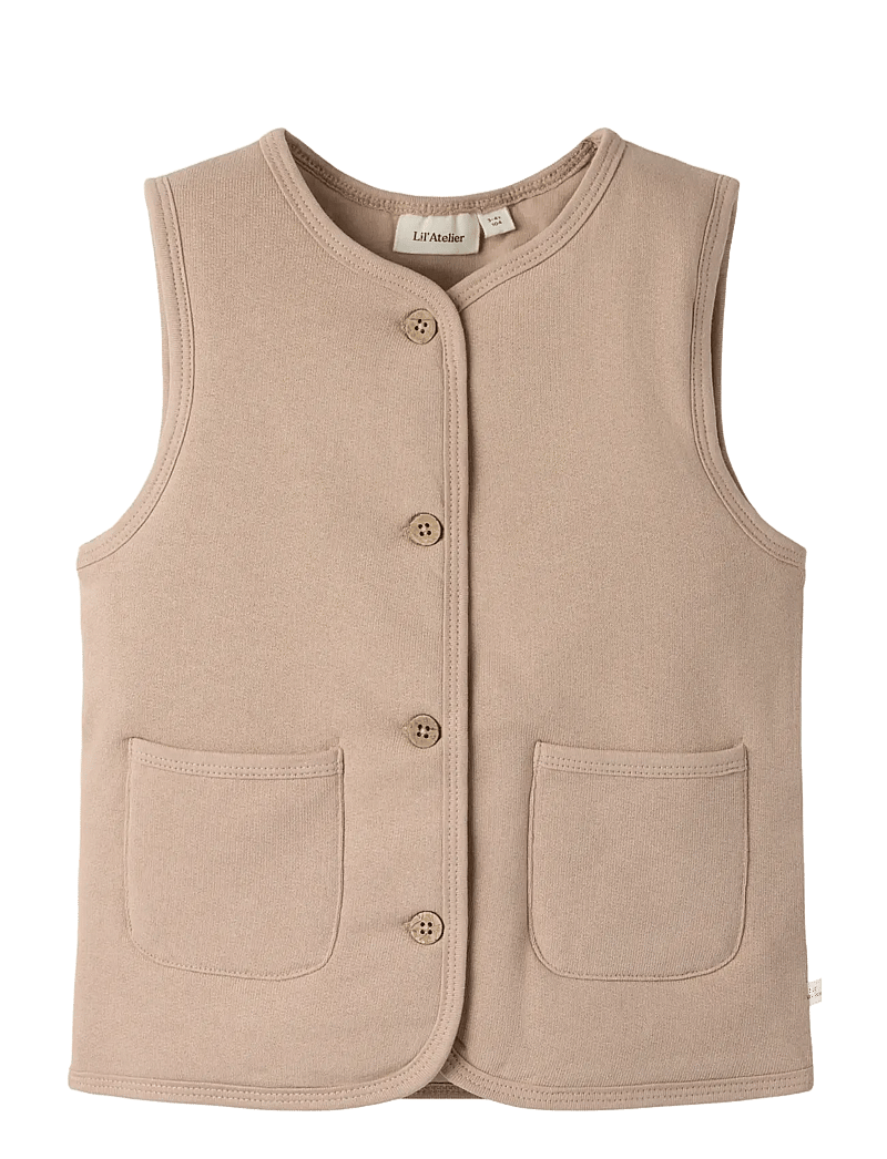 Lil'Atelier - NMFJOBO TIA LOOSE SWEAT VEST PAD LIL - västar - roebuck - 1