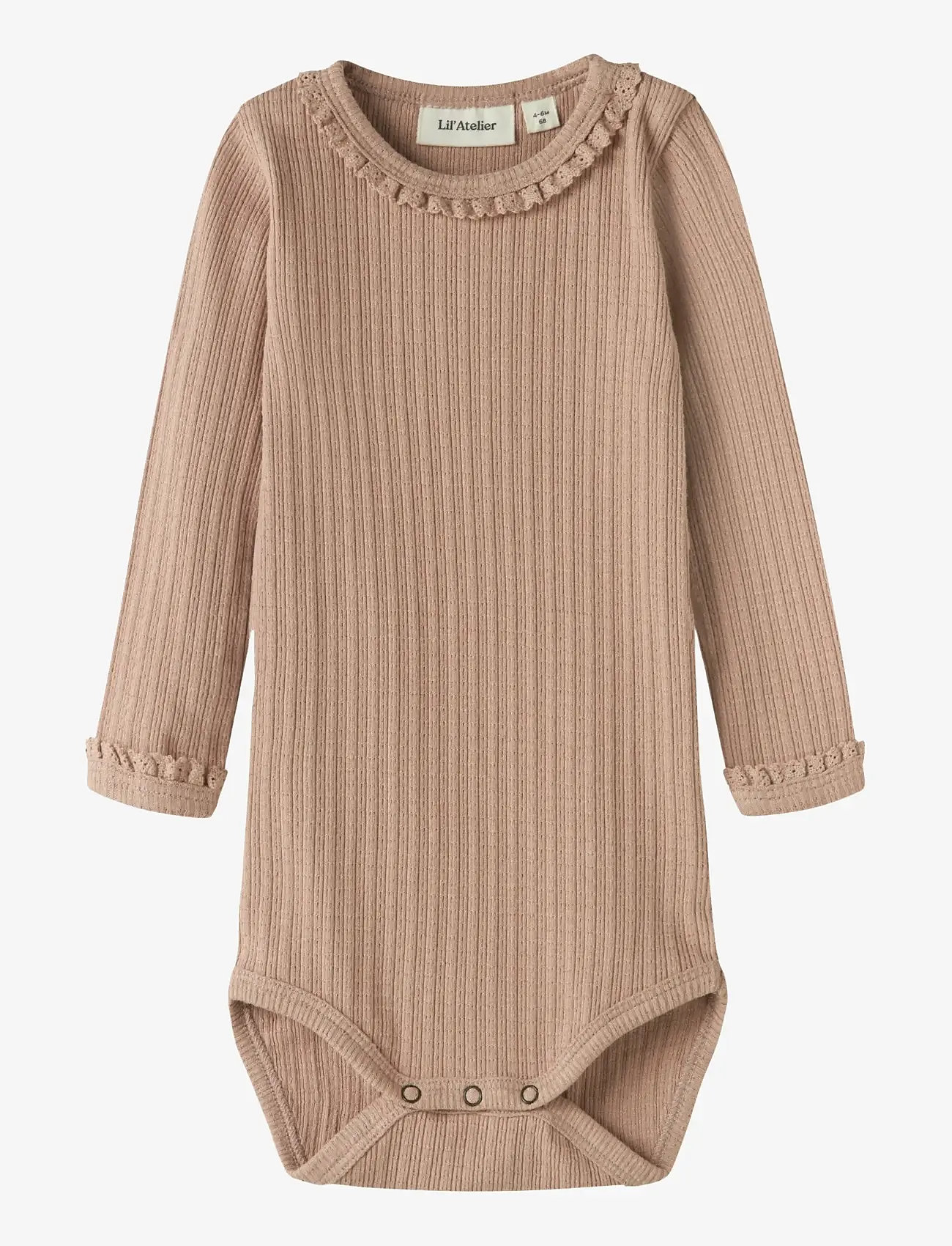 Lil'Atelier - NBFBABETTE LS SLIM BODY LIL - langærmede bodyer - roebuck - 1
