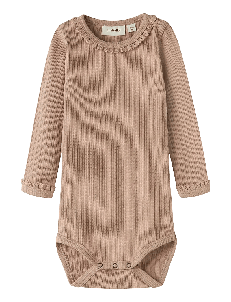 Lil'Atelier - NBFBABETTE LS SLIM BODY LIL - langærmede bodyer - roebuck - 1