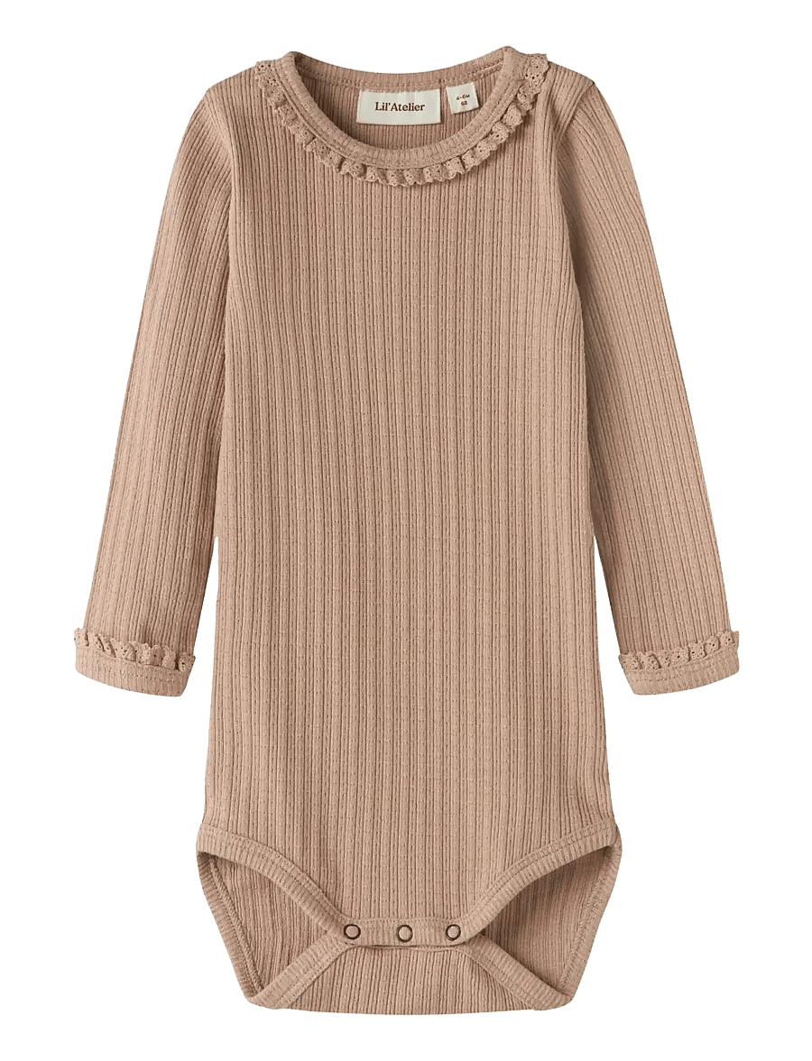 Lil'Atelier - NBFBABETTE LS SLIM BODY LIL - body z długimi rękawami - roebuck - 1