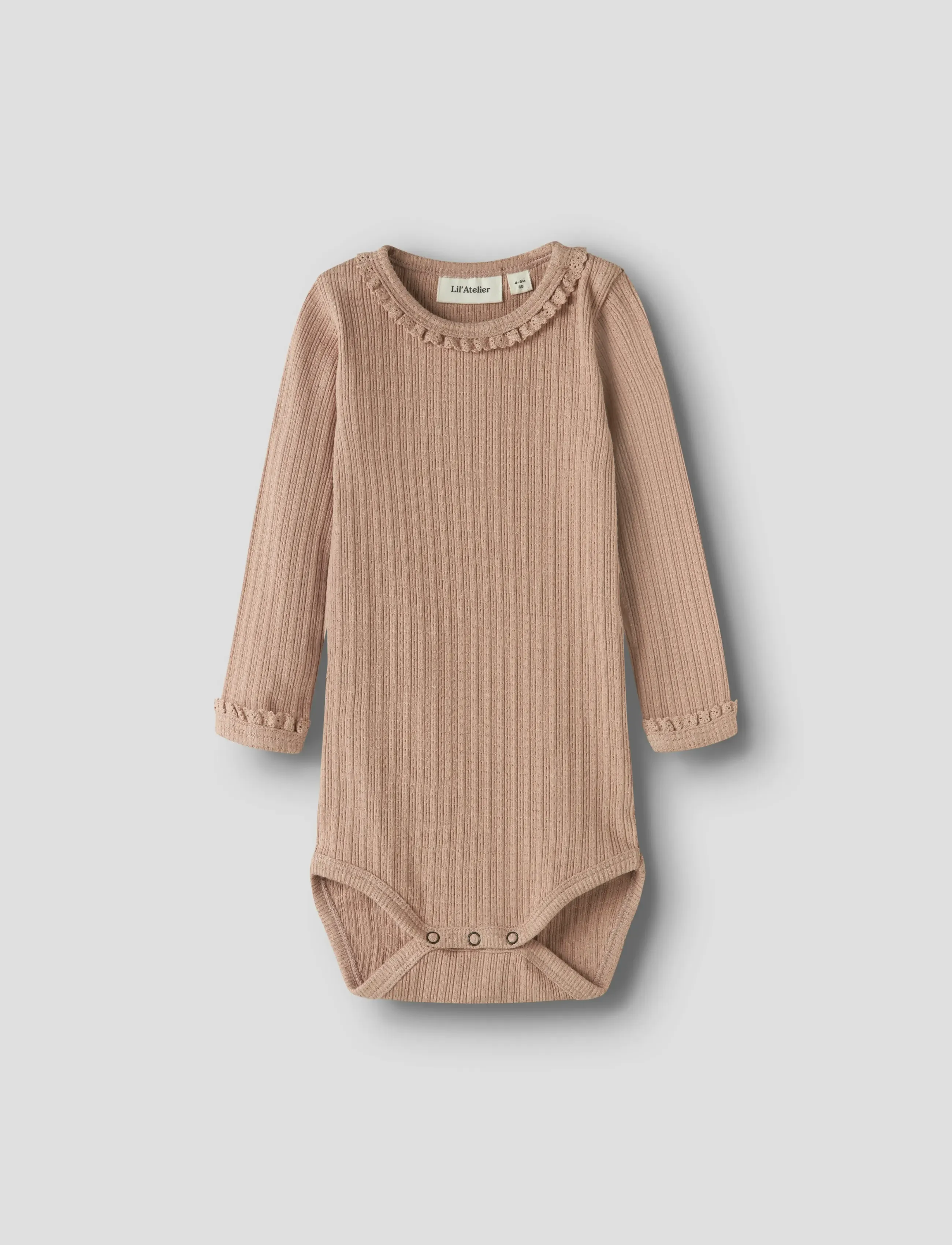 Lil'Atelier Nbfbabette Ls Slim Body Lil, 62, Bodys, Beige - Long-sleeved, Kinder