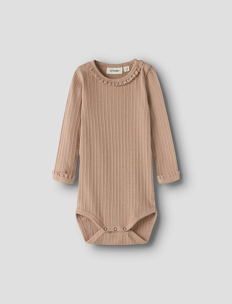 Lil'Atelier - NBFBABETTE LS SLIM BODY LIL - langærmede bodyer - roebuck - 0