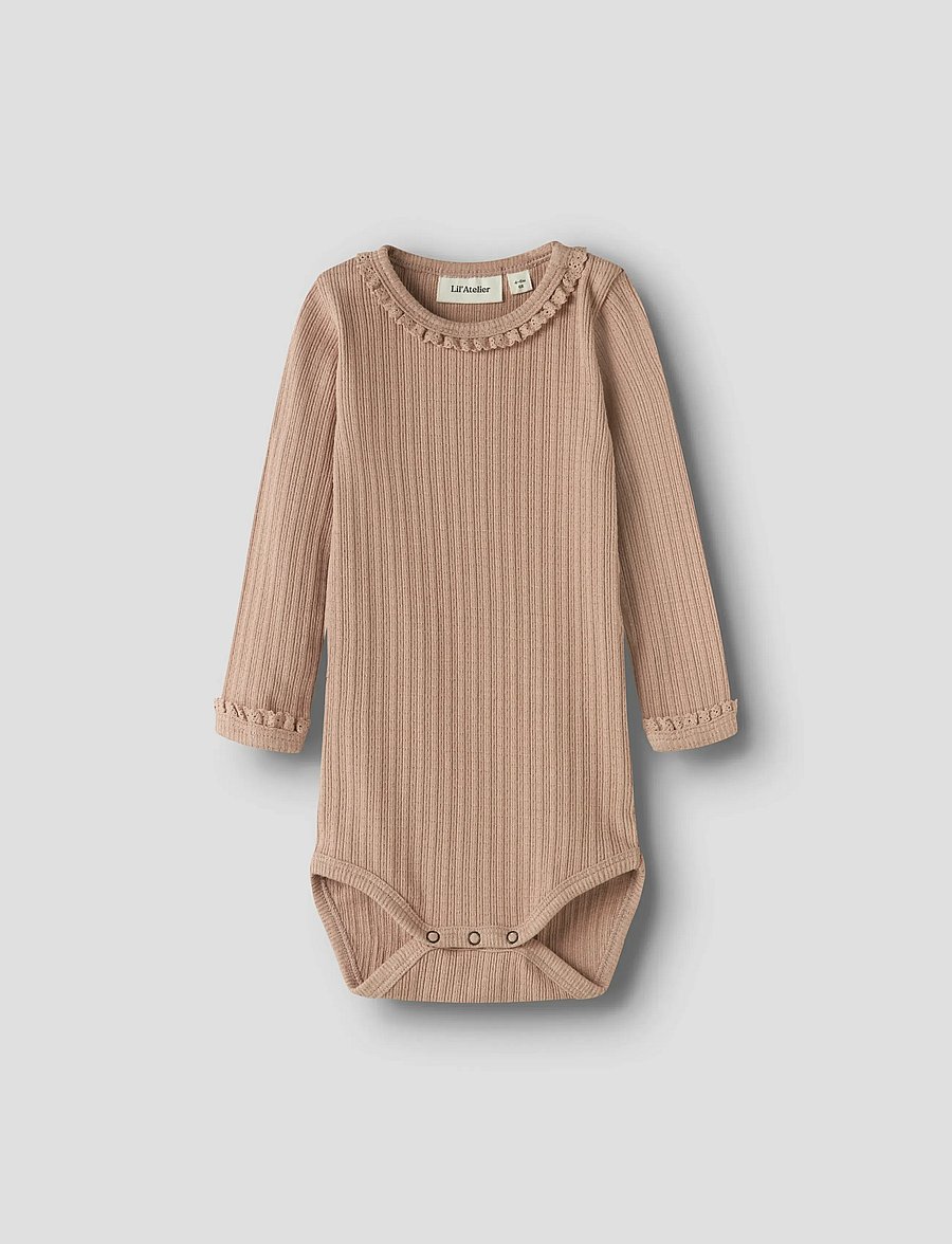 Lil'Atelier - NBFBABETTE LS SLIM BODY LIL - body z długimi rękawami - roebuck - 0