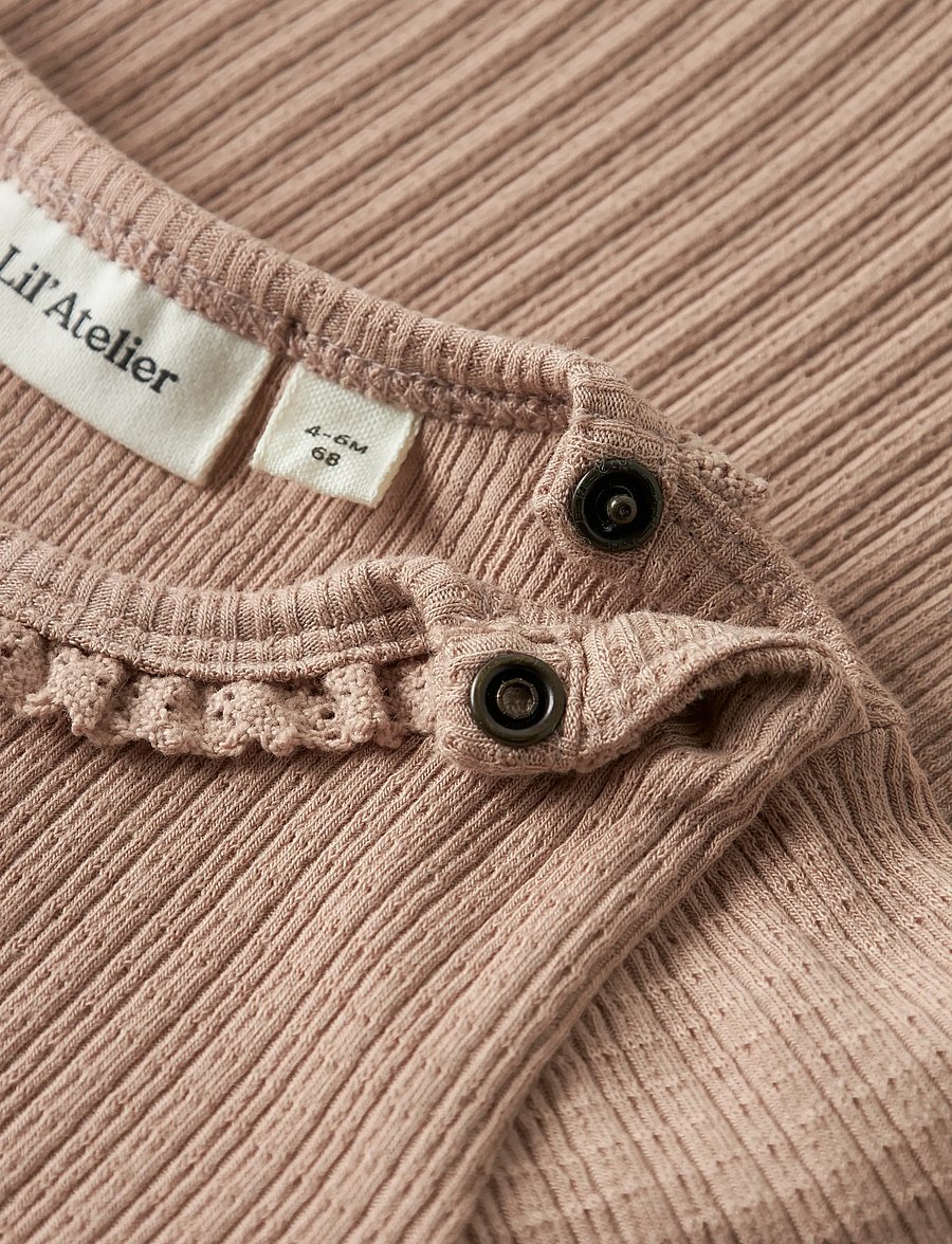 Lil'Atelier - NBFBABETTE LS SLIM BODY LIL - body z długimi rękawami - roebuck - 3