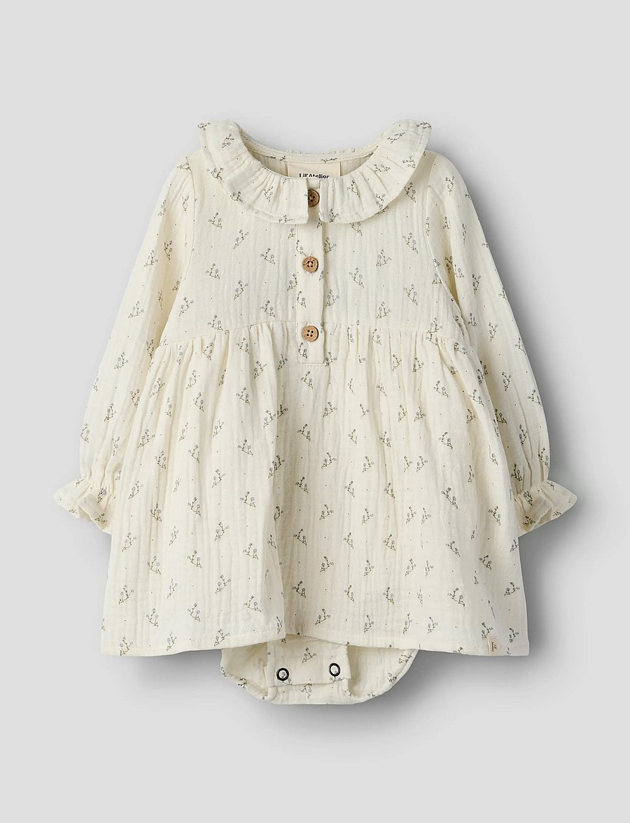 Lil'Atelier - NBFBALIA LS LOOSE BODY DRESS LIL - coconut milk - 0