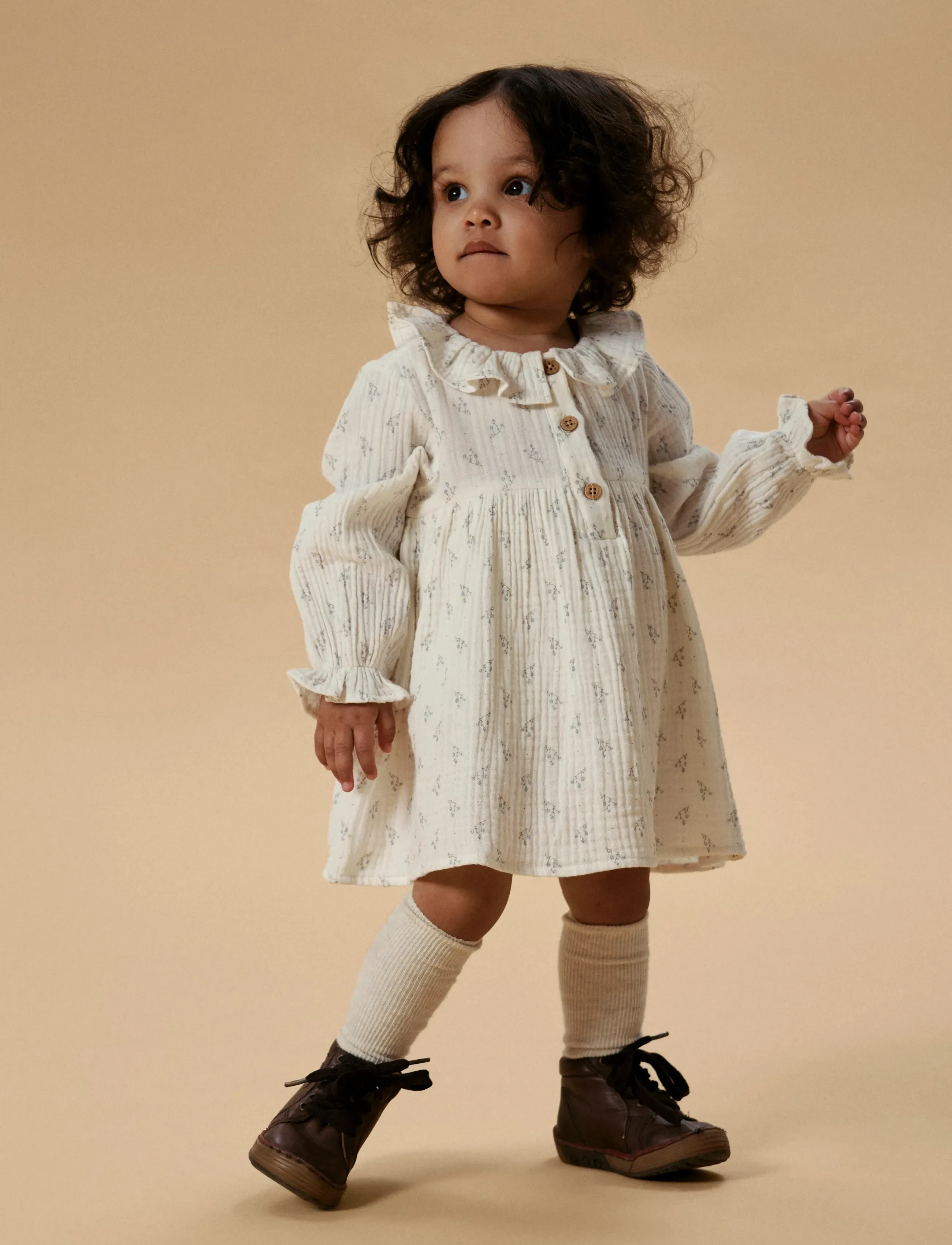 Lil'Atelier - NBFBALIA LS LOOSE BODY DRESS LIL - coconut milk - 4
