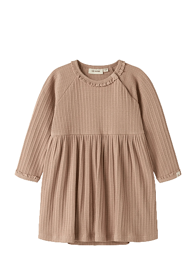 Lil'Atelier NBFBABETTE LS BODY DRESS LIL - Långärmade babyklänningar - ROEBUCK / beige
