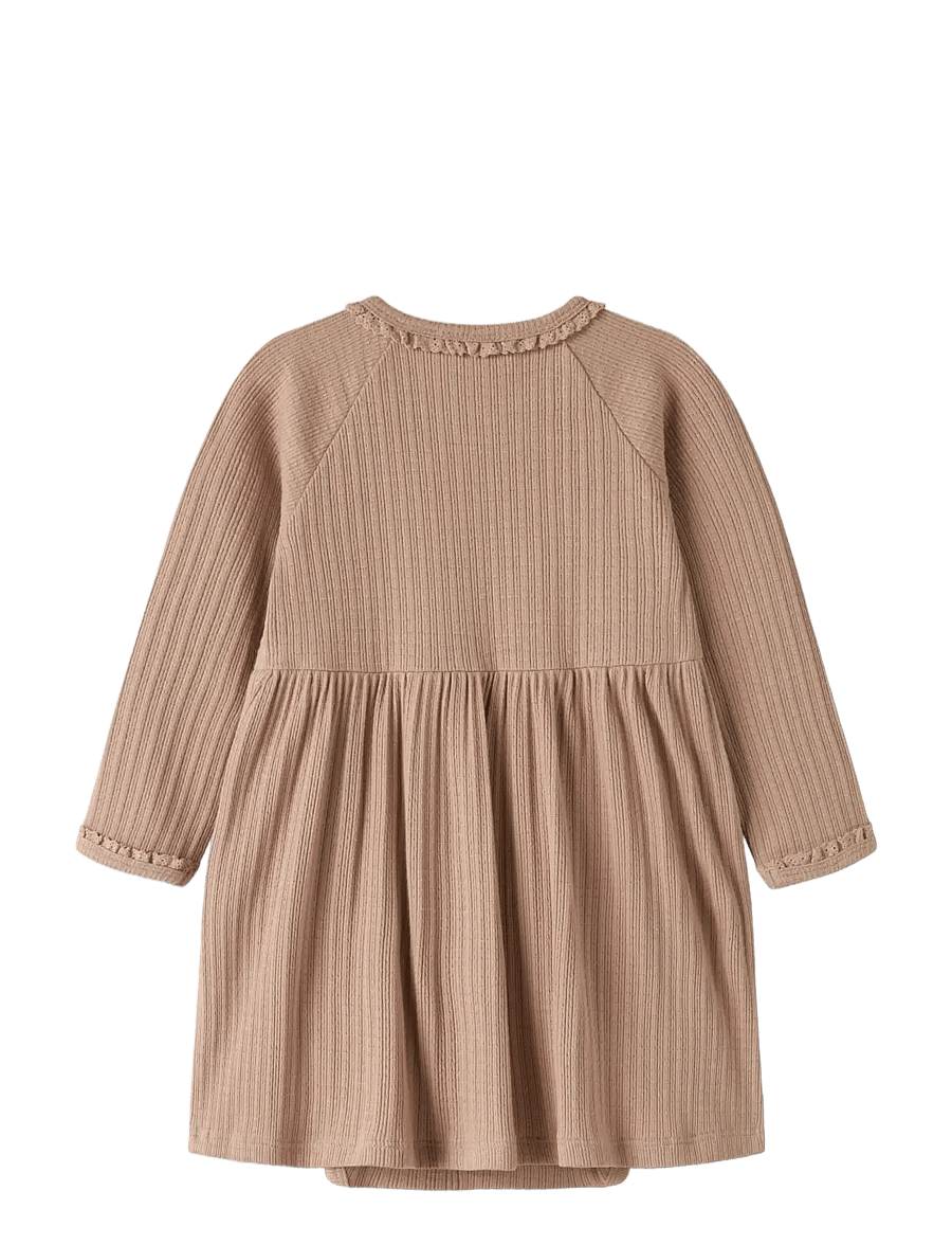 Lil'Atelier - NBFBABETTE LS BODY DRESS LIL - langärmelige babykleider - roebuck - 2