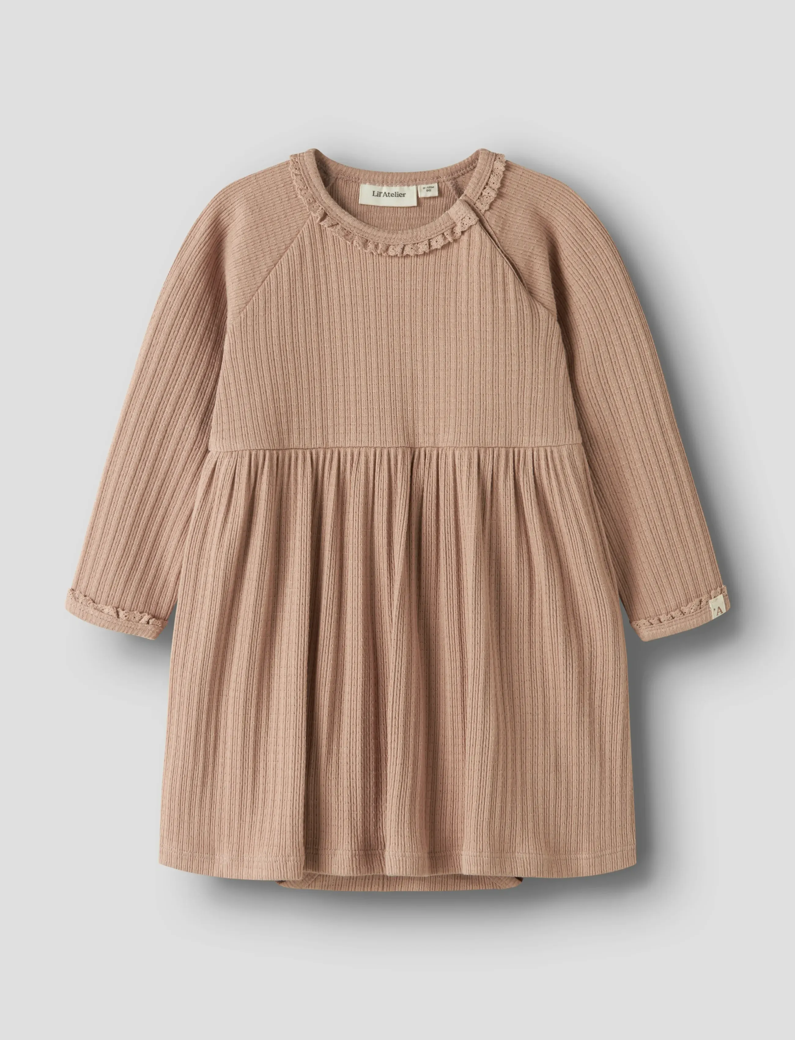 Lil'Atelier NBFBABETTE LS BODY DRESS LIL - Kjoler & Nederdele - ROEBUCK / beige