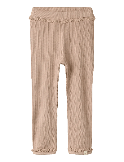 Lil'Atelier NBFBABETTE SLIM LEGGINGS LIL - Leggings - ROEBUCK / beige