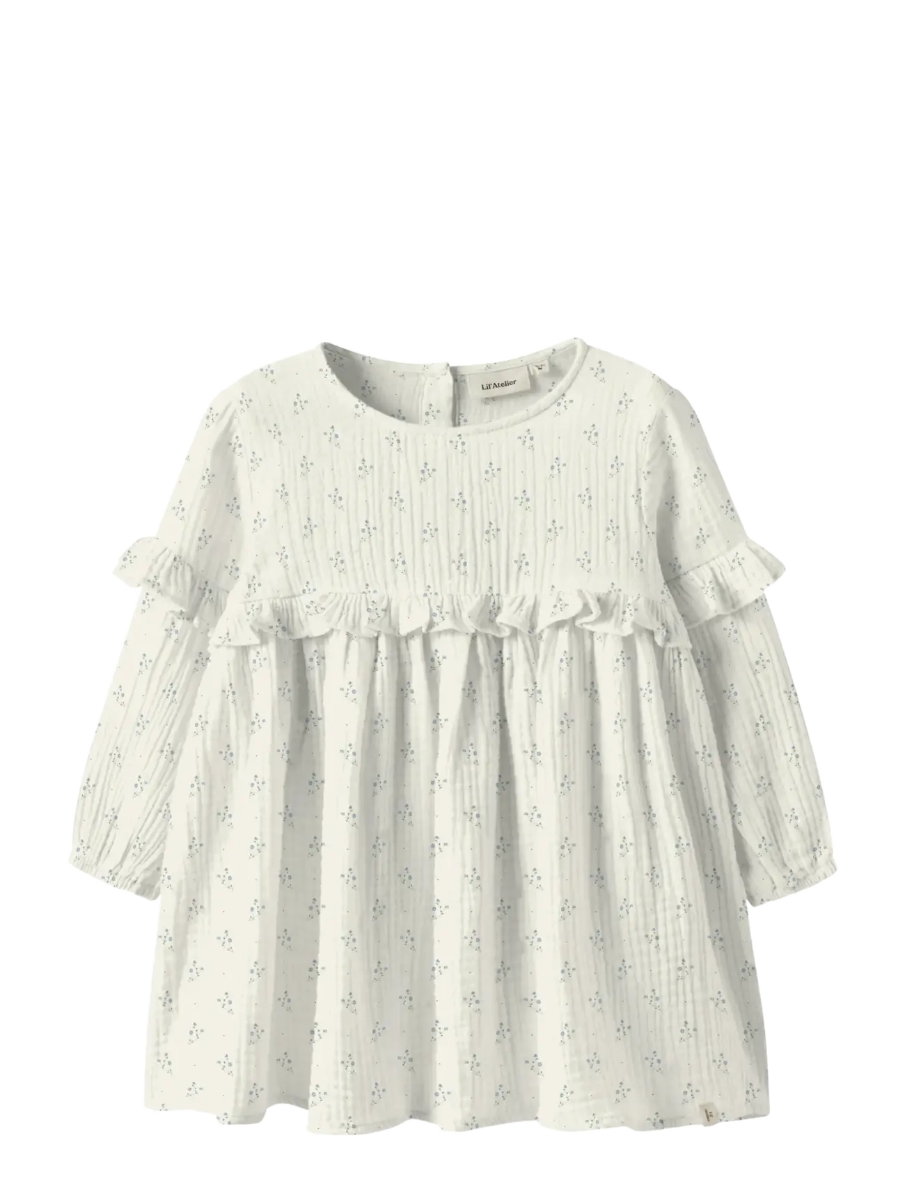 Lil'Atelier NMFBALIA LS LOOSE DRESS LIL - Kjoler & Nederdele - COCONUT MILK / white