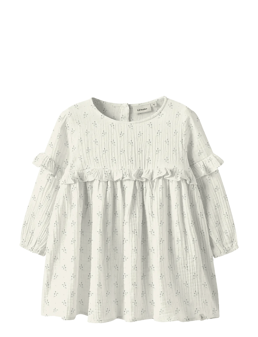 Lil'Atelier - NMFBALIA LS LOOSE DRESS LIL - langærmede babykjoler - coconut milk - 1