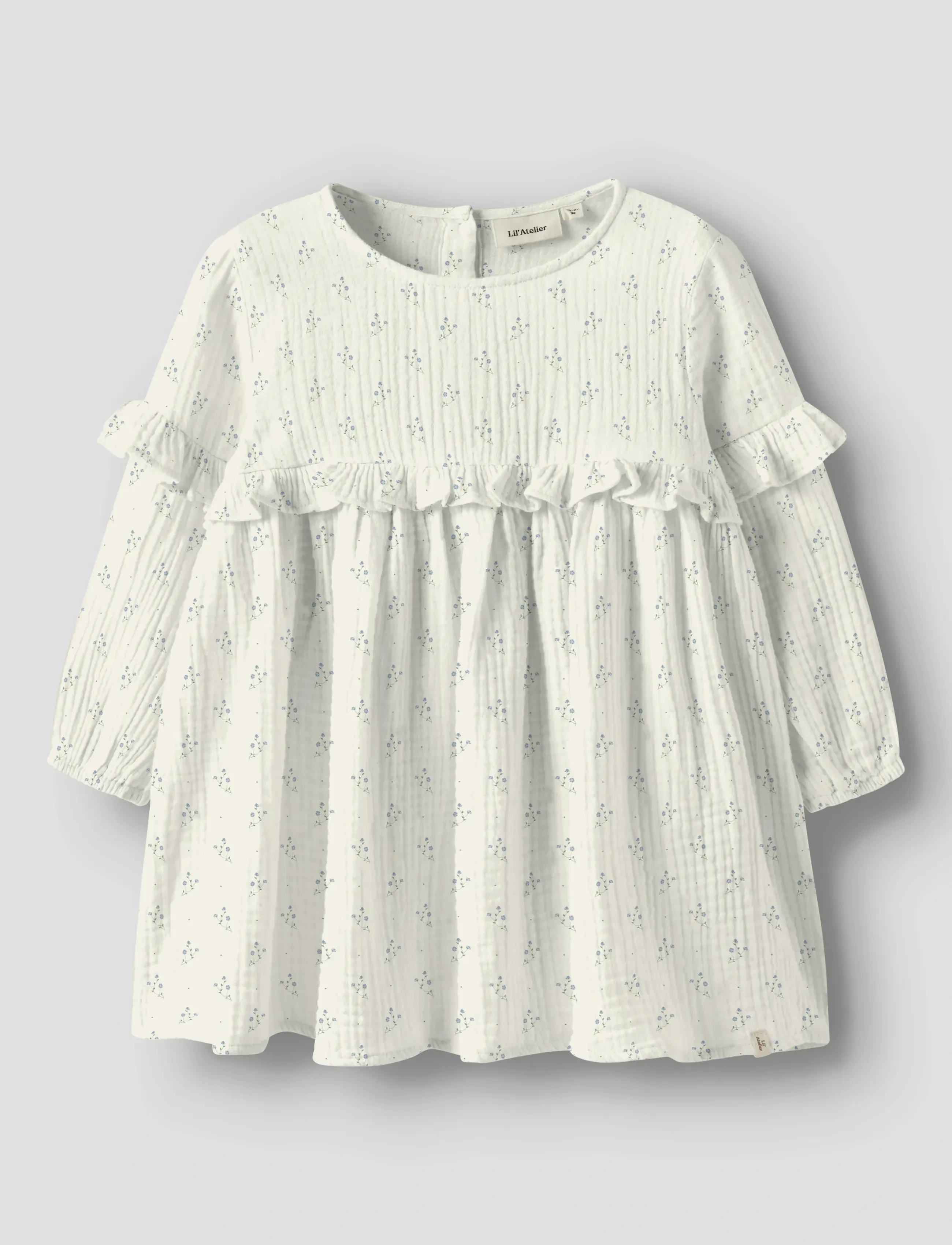 Lil'Atelier NMFBALIA LS LOOSE DRESS LIL - Kjoler & Nederdele - COCONUT MILK / white
