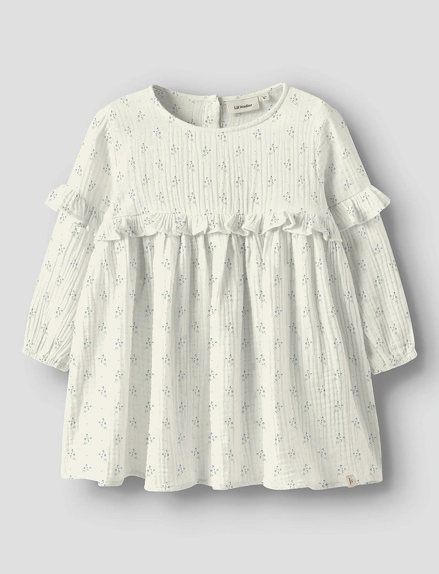 Lil'Atelier - NMFBALIA LS LOOSE DRESS LIL - langærmede babykjoler - coconut milk - 0