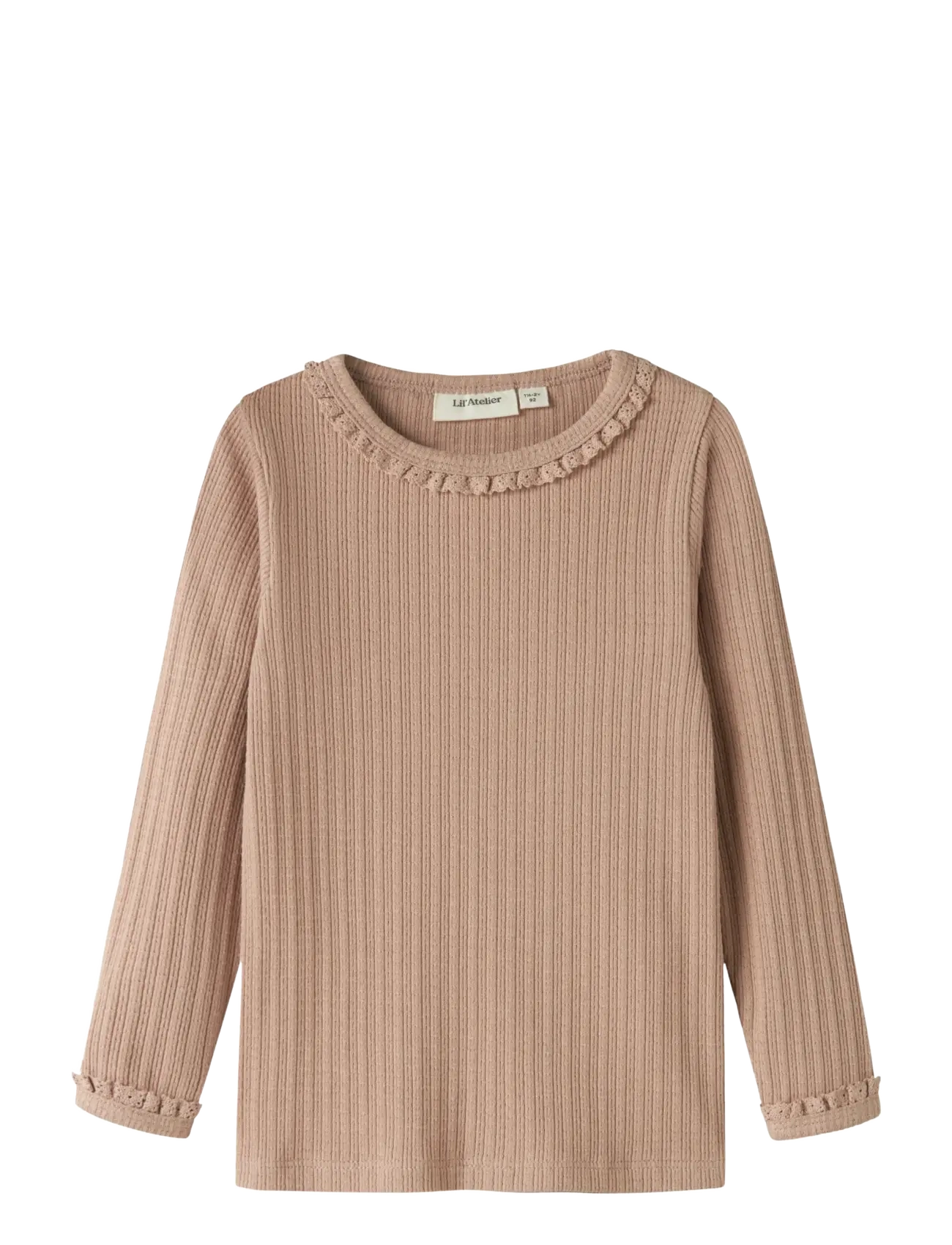 Lil'Atelier NMFBABETTE LS SLIM TOP LIL - Børn 98-134 - ROEBUCK / beige