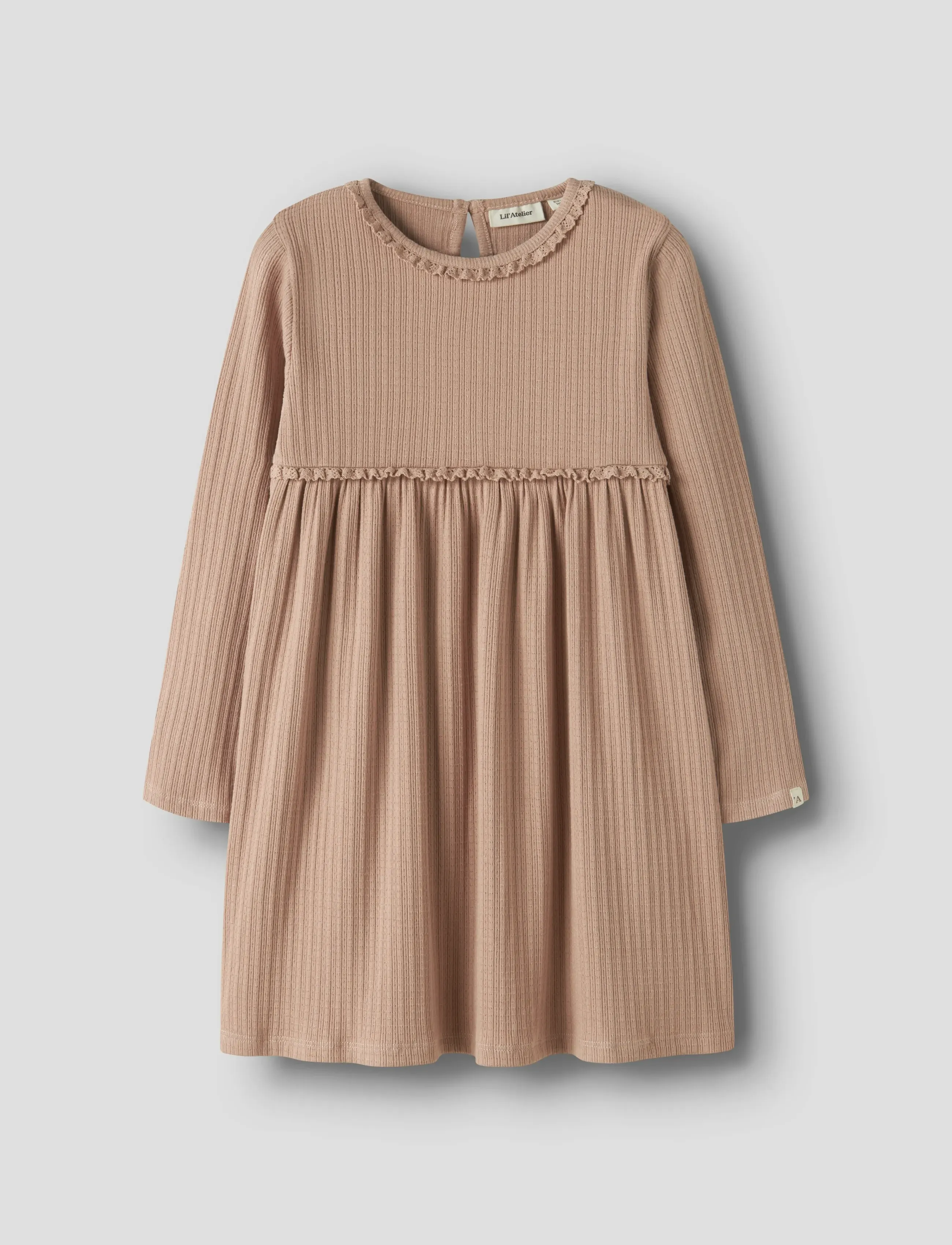 Lil'Atelier NMFBABETTE LS DRESS LIL - Kleider - ROEBUCK / beige