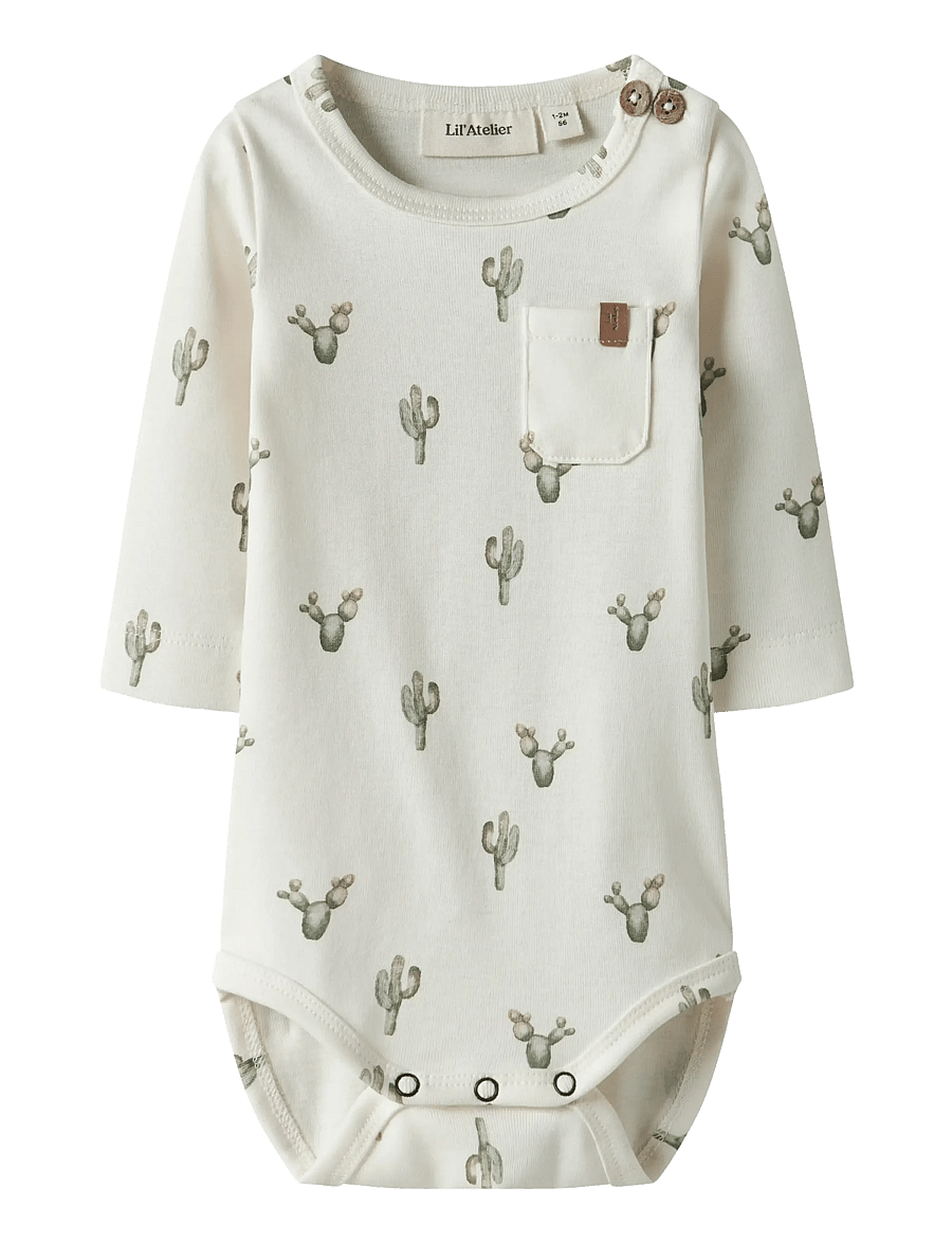 Lil'Atelier - NBMLAYO SEV LS SLIM BODY LIL - langærmede bodyer - coconut milk - 1