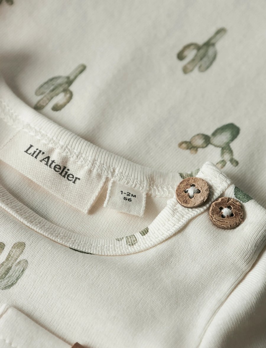Lil'Atelier - NBMLAYO SEV LS SLIM BODY LIL - langærmede bodyer - coconut milk - 3