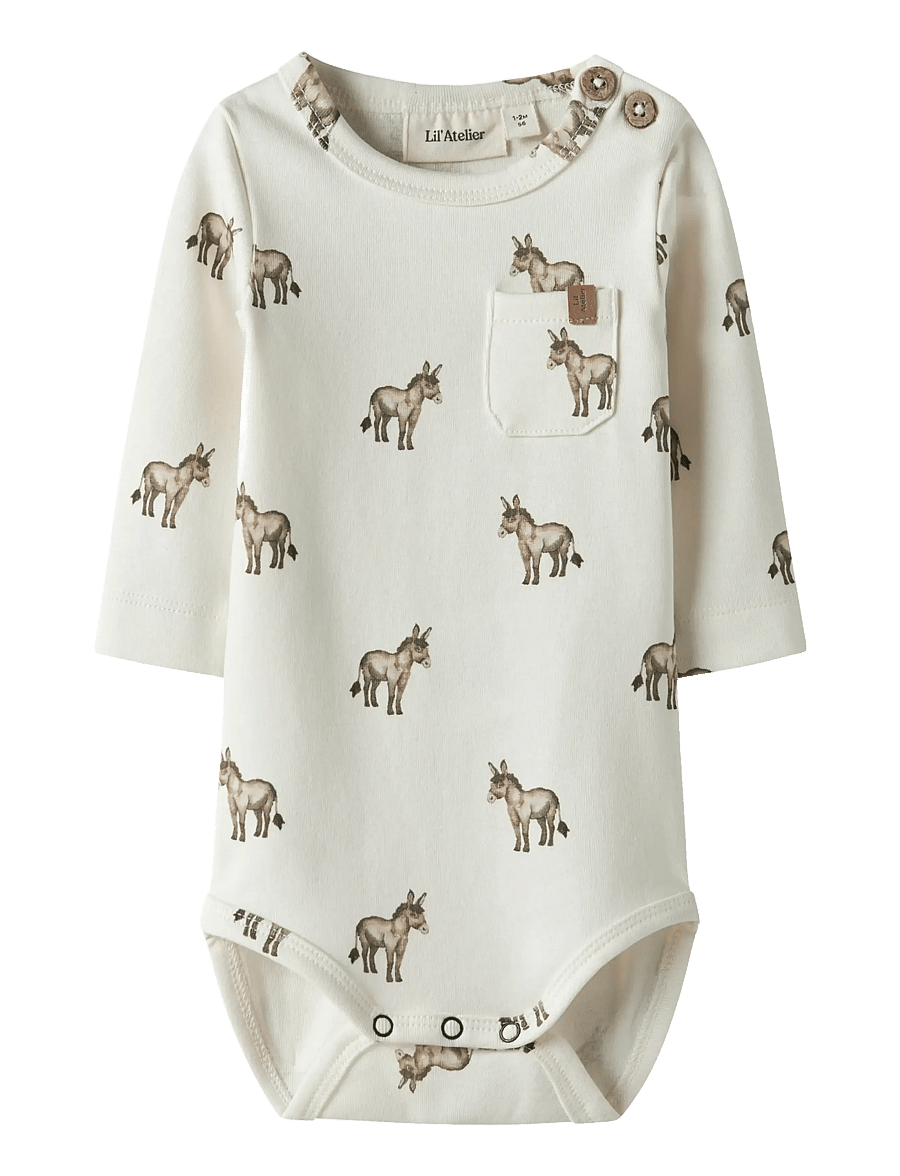 Lil'Atelier - NBMLAYO SEV LS SLIM BODY LIL - langermede bodyer - coconut milk - 1