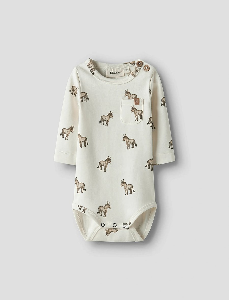 Lil'Atelier - NBMLAYO SEV LS SLIM BODY LIL - langermede bodyer - coconut milk - 3