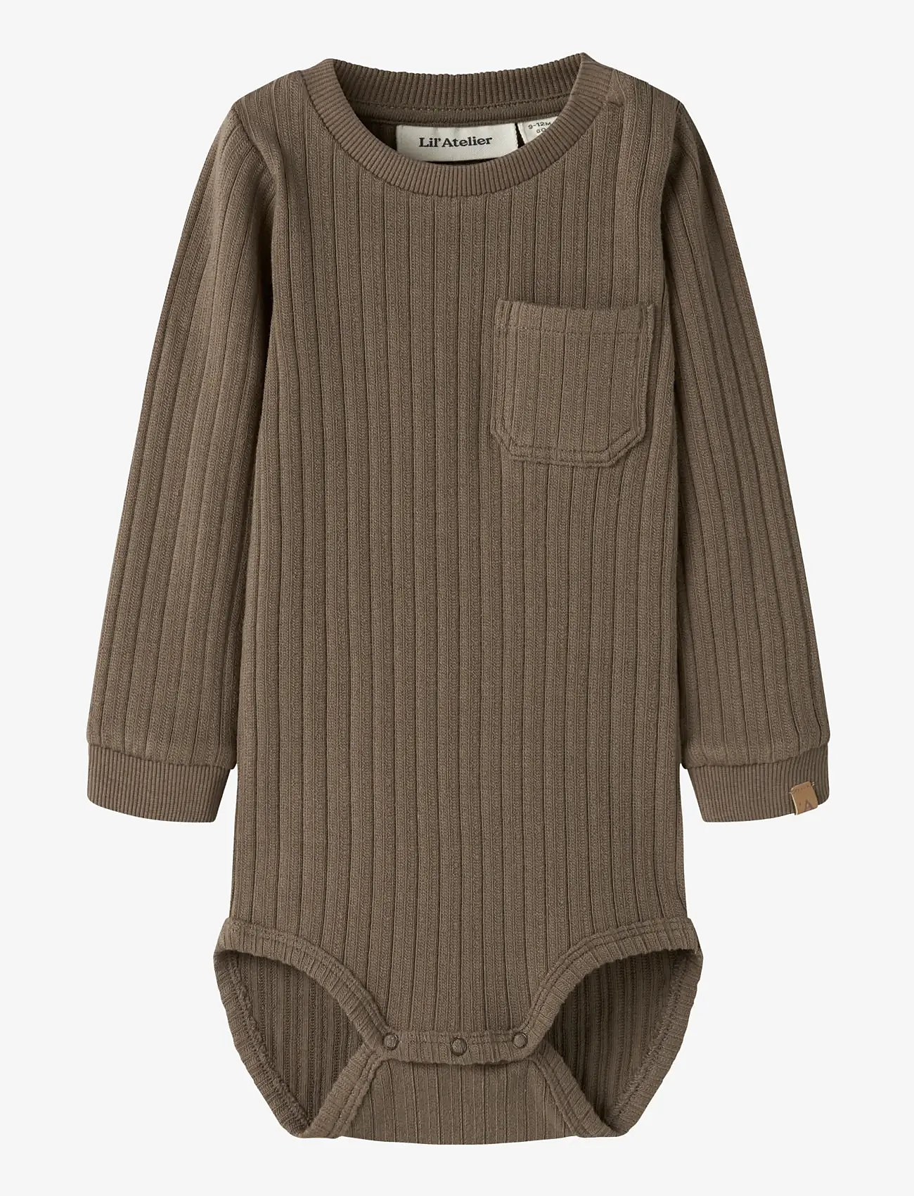 Lil'Atelier - NBMTAO LS SLIM BODY LIL - langärmelige bodys - shitake - 0