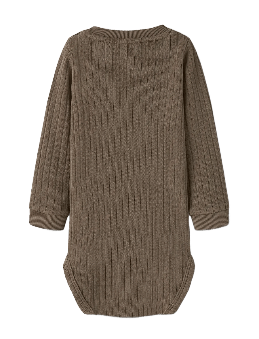 Lil'Atelier - NBMTAO LS SLIM BODY LIL - body z długimi rękawami - shitake - 1