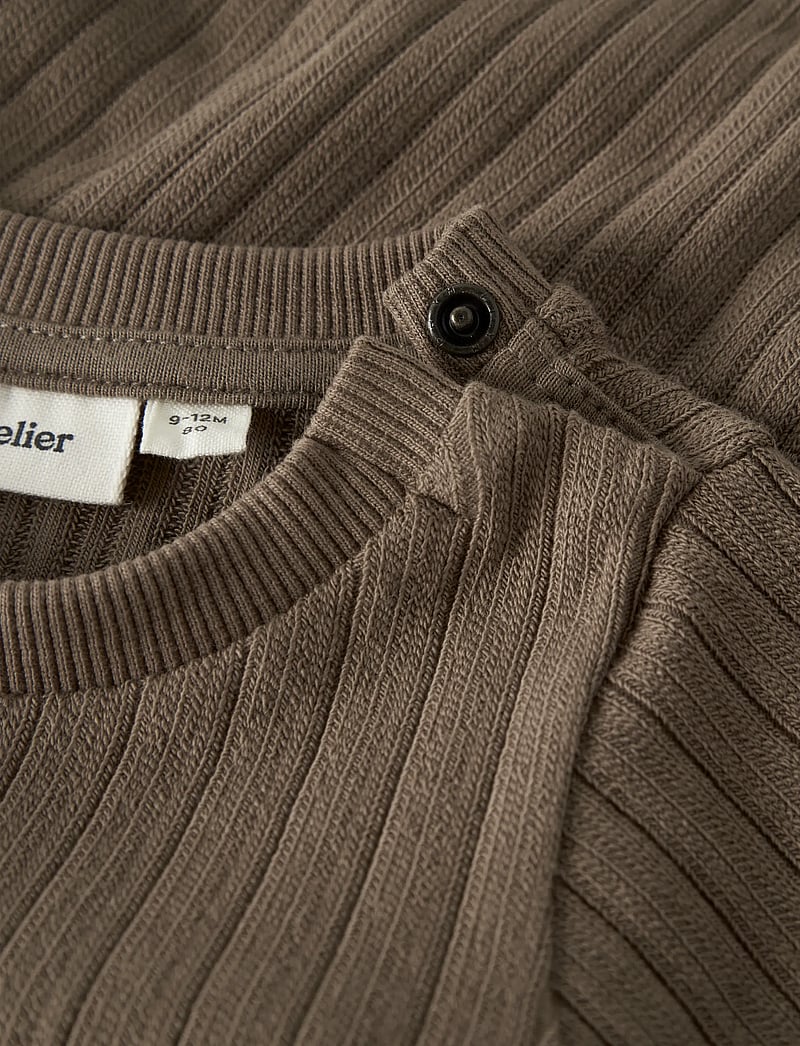 Lil'Atelier - NBMTAO LS SLIM BODY LIL - langärmelige bodys - shitake - 2