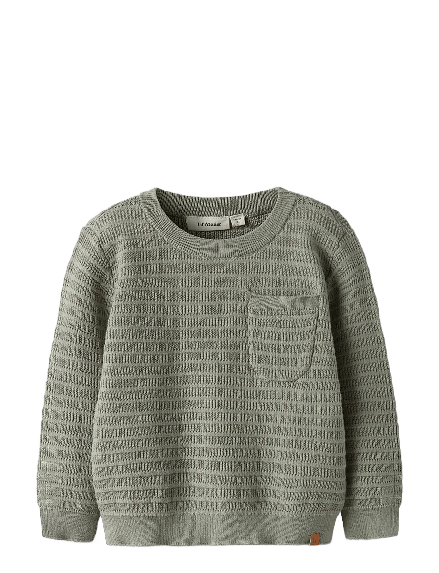 Lil'Atelier - NMMTHUNDER LS KNIT LIL - trøjer - seagrass - 0
