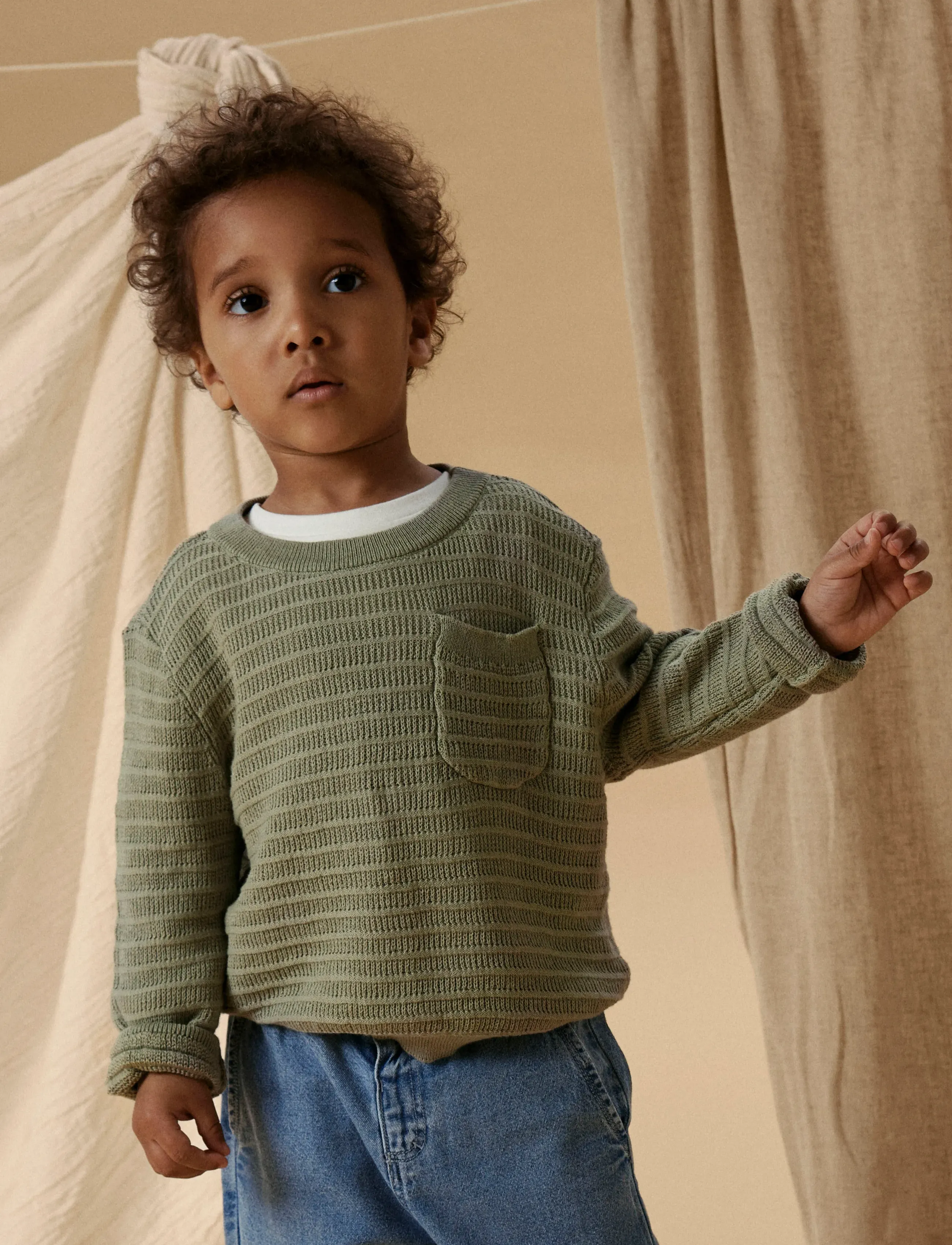 Lil'Atelier - NMMTHUNDER LS KNIT LIL - jumpers - seagrass - 3