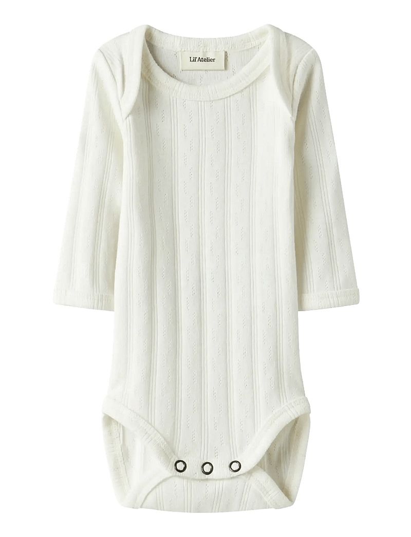 Lil'Atelier - NBNBOB LS SLIM BODY LIL - long-sleeved bodies - coconut milk - 1