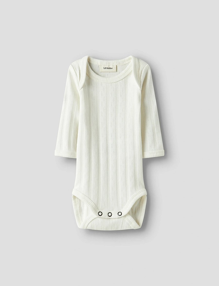 Lil'Atelier - NBNBOB LS SLIM BODY LIL - langærmede bodyer - coconut milk - 0