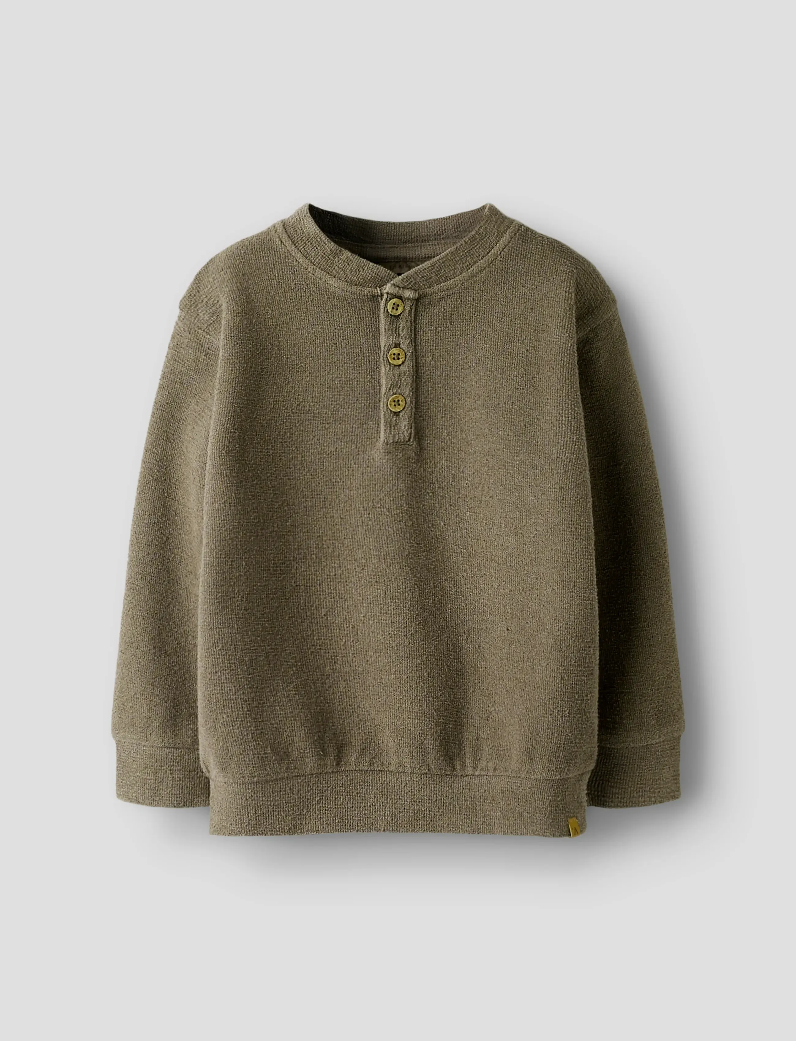 Lil'Atelier NMMBANJO LS LOOSE SWEAT LIL - Toppar - SHITAKE / khaki/green