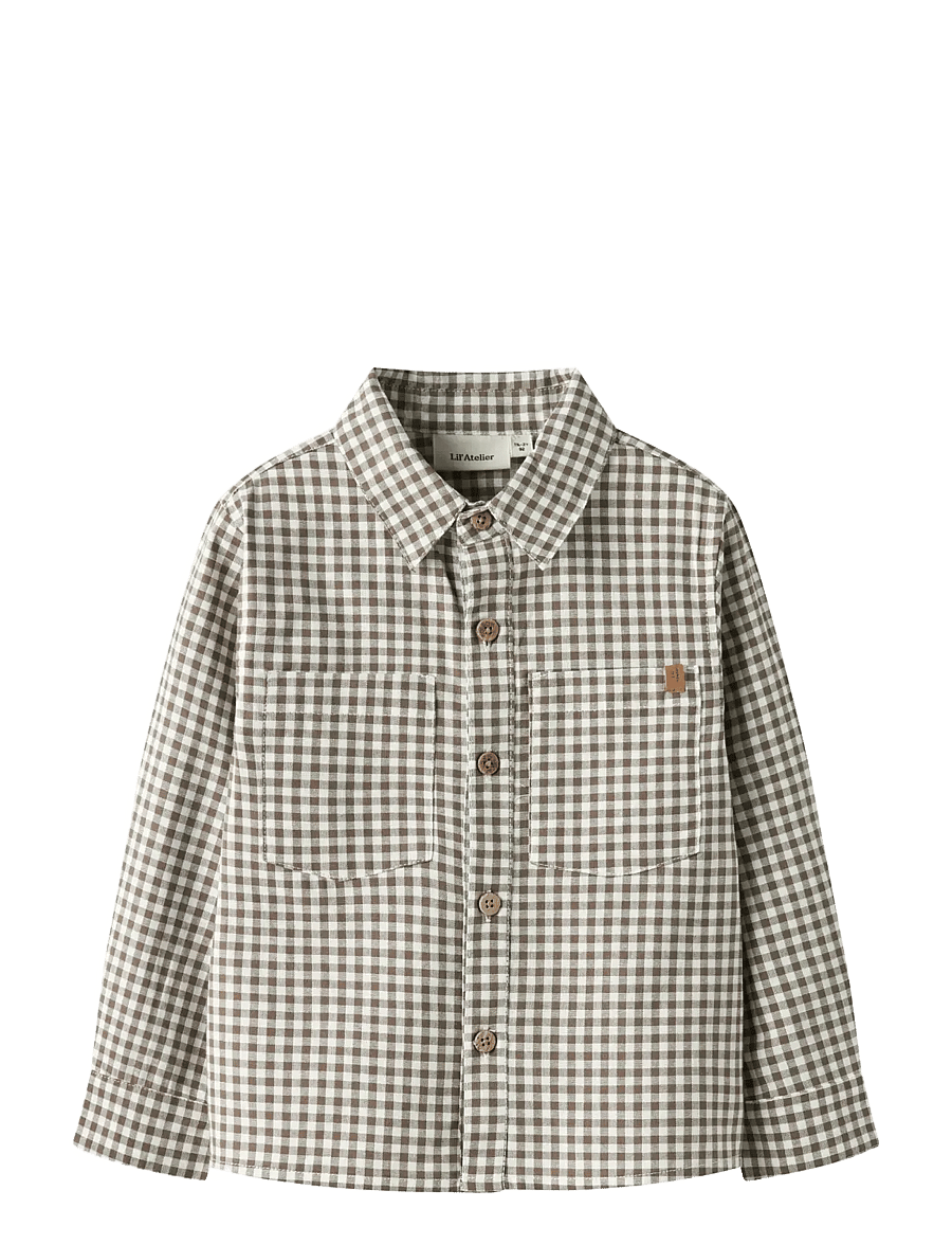Lil'Atelier - NMMTALLULA LS SHIRT LIL - koszule z długimi rękawami - shitake - 1