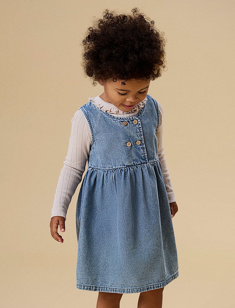 Lil'Atelier - NMFTAYA SL DNM SPENCER 1166-FD LIL - varrukateta vabaaja kleidid - medium blue denim - 0