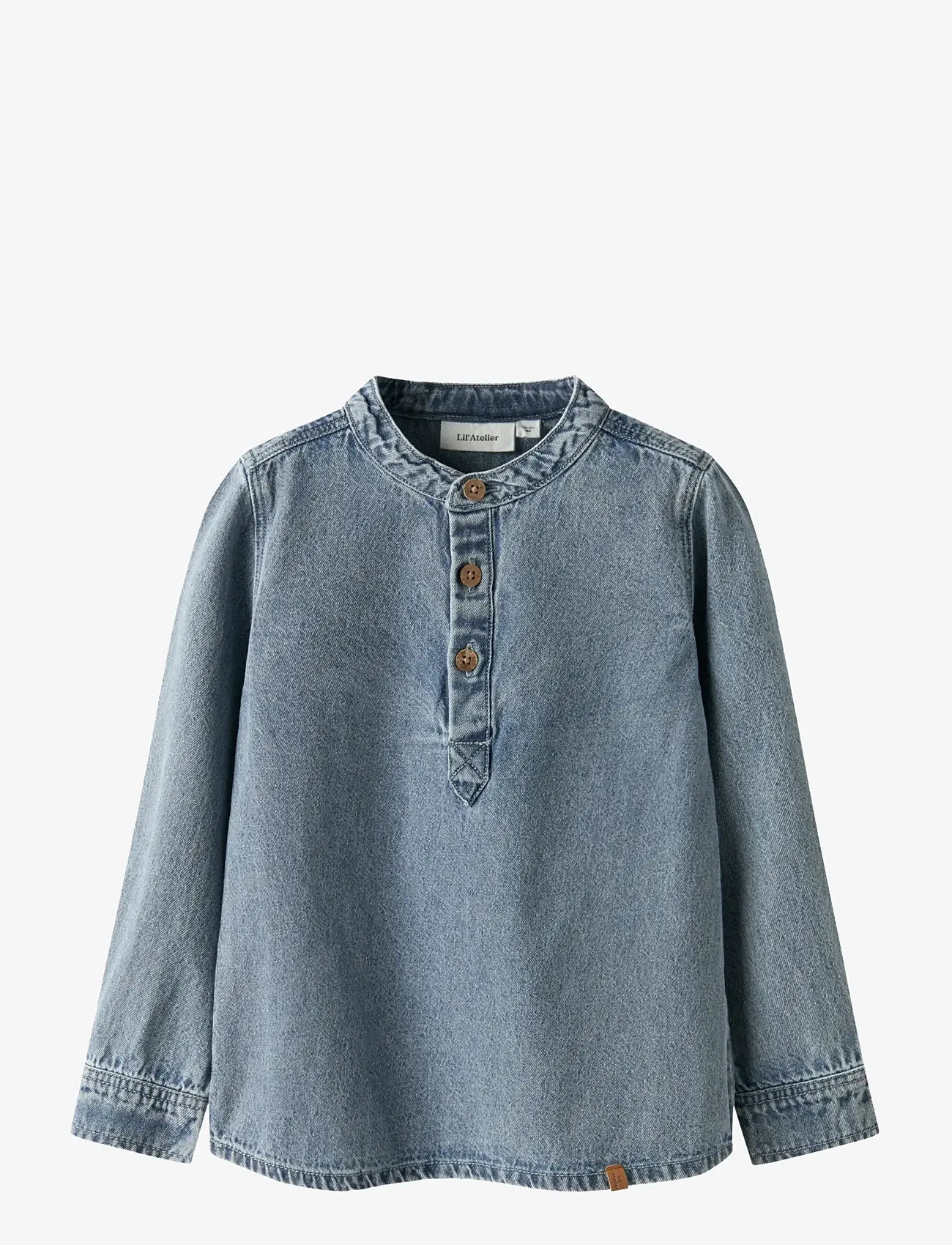 Lil'Atelier - NMMTAYA LS LOOSE DNM SHIRT 1166-FD LIL - långärmade skjortor - medium blue denim - 1