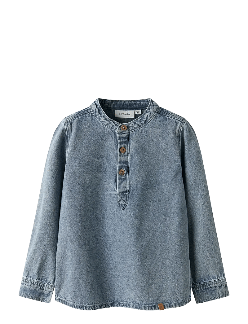 Lil'Atelier - NMMTAYA LS LOOSE DNM SHIRT 1166-FD LIL - långärmade skjortor - medium blue denim - 1