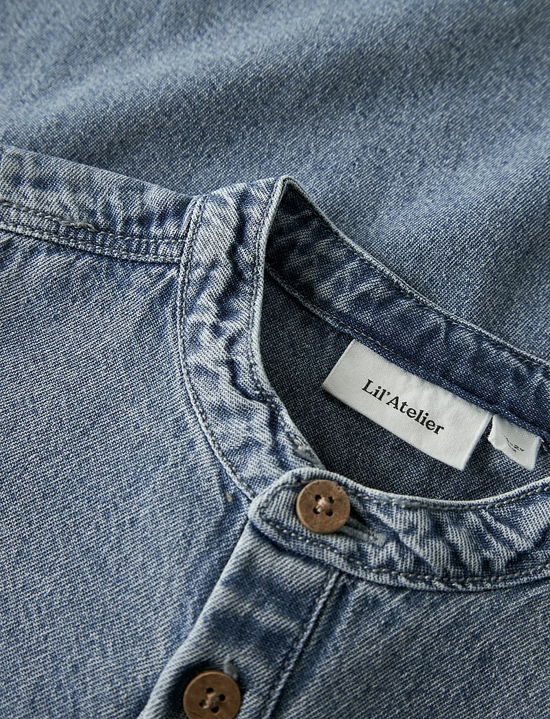 Lil'Atelier - NMMTAYA LS LOOSE DNM SHIRT 1166-FD LIL - långärmade skjortor - medium blue denim - 4