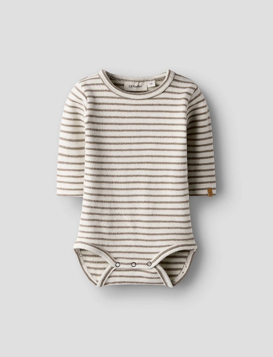 Lil'Atelier - NBMTHORO KEO LS SLIM BODY LIL - pikkade varrukatega bodid - turtledove - 0
