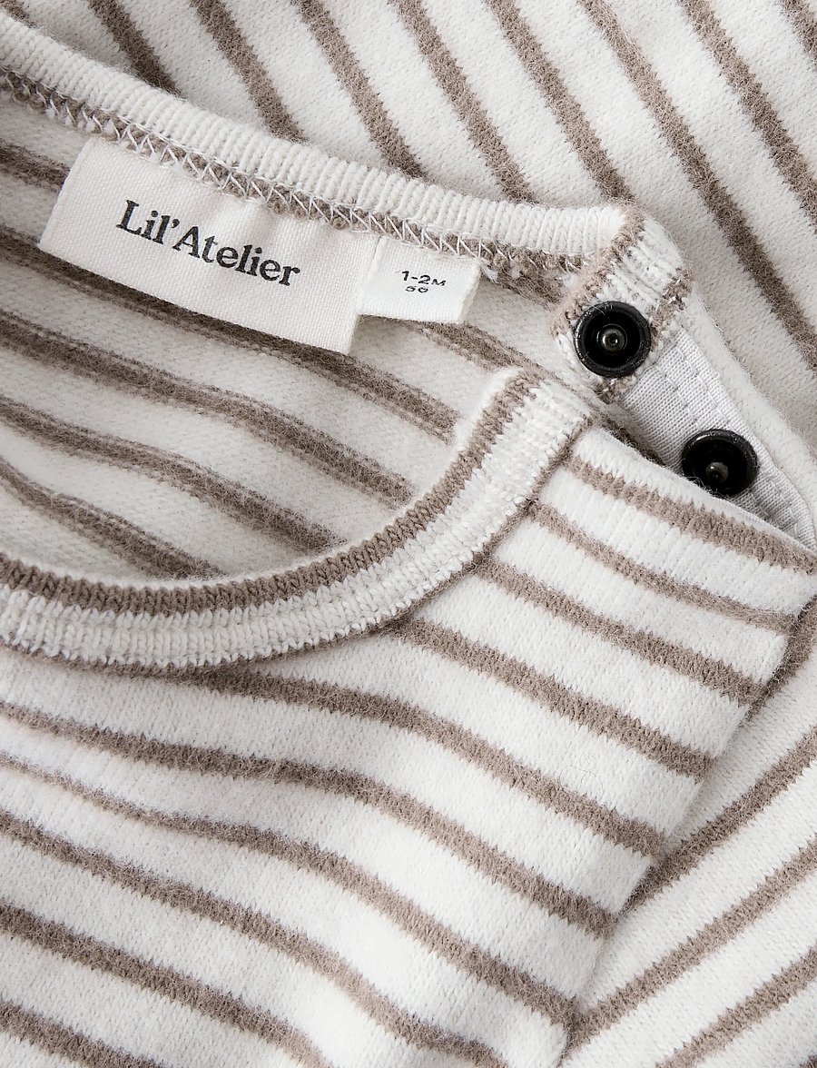 Lil'Atelier - NBMTHORO KEO LS SLIM BODY LIL - pikkade varrukatega bodid - turtledove - 3