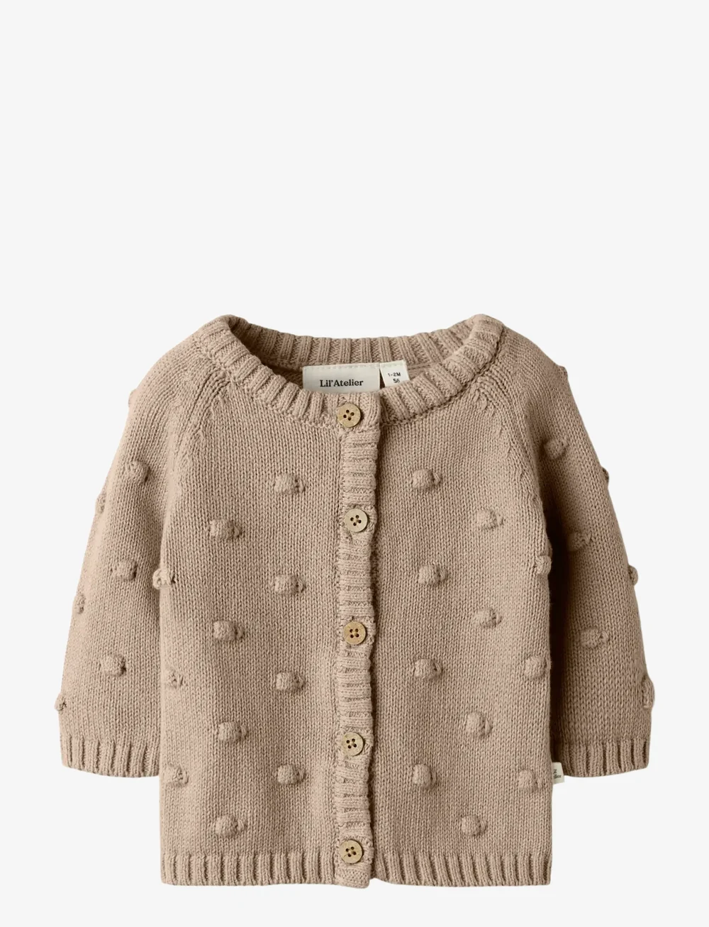 Lil'Atelier - NBNGABLE LS KNIT CARD LIL - cardigans - oxford tan - 0