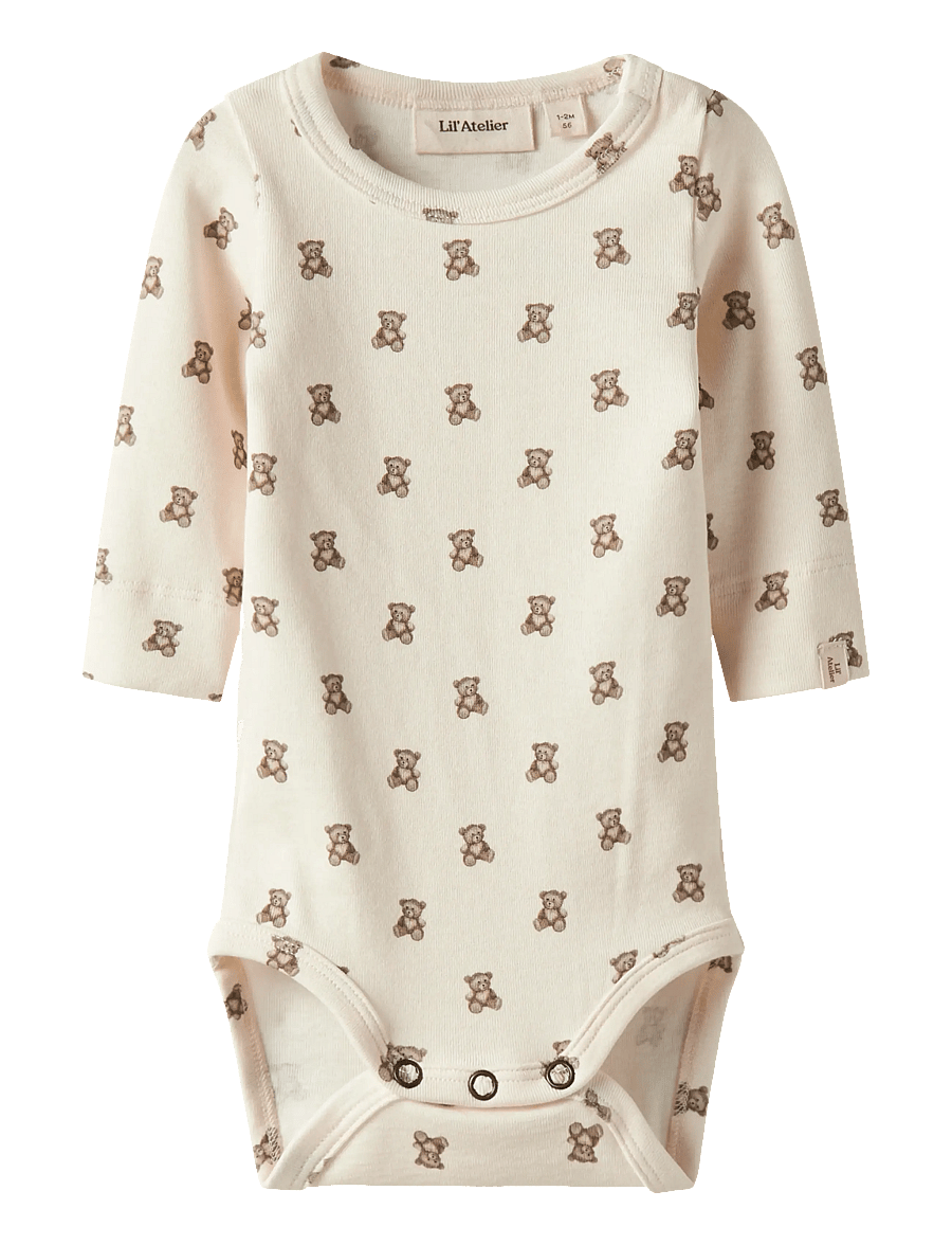 Lil'Atelier - NBNGAYO ELO LS SLIM BODY LIL NOOS - smėlinukai ilgomis rankovėmis - turtledove - 0