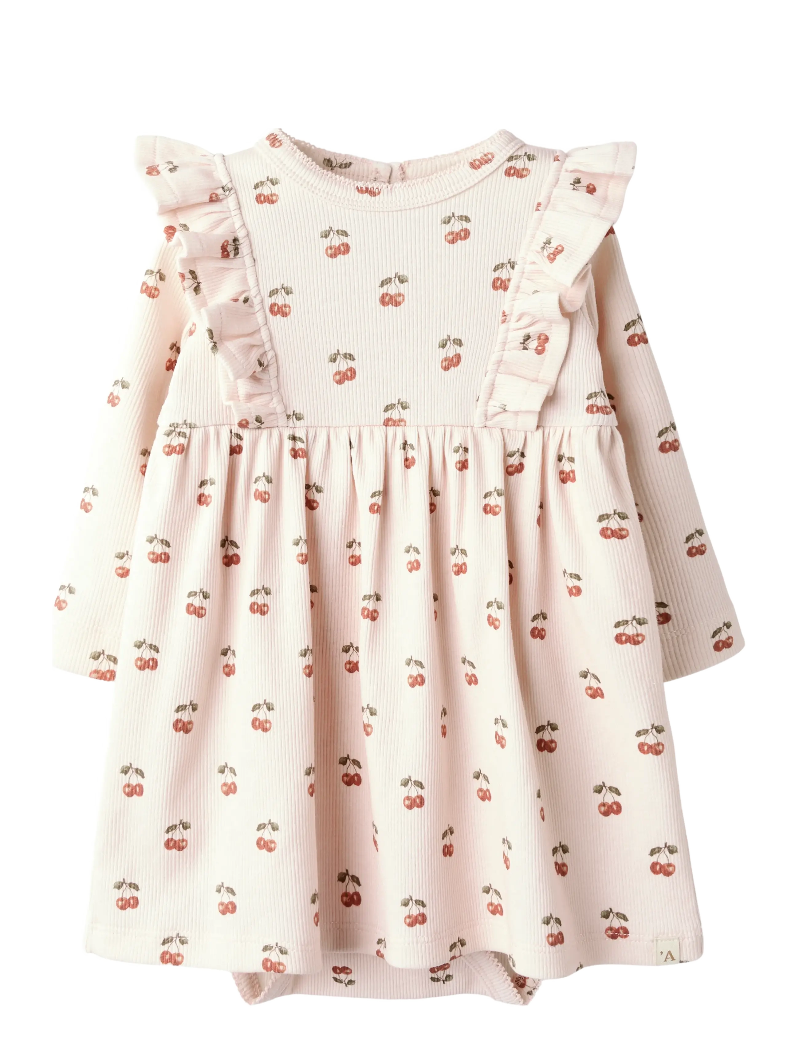 Lil'Atelier NBFLAVO ENA LS REG BODY DRESS - Kjoler & Nederdele - SILVER PEONY / cream