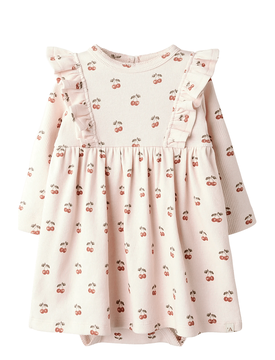 Lil'Atelier - NBFLAVO ENA LS REG BODY DRESS - langerma barnakjólar - silver peony - 0