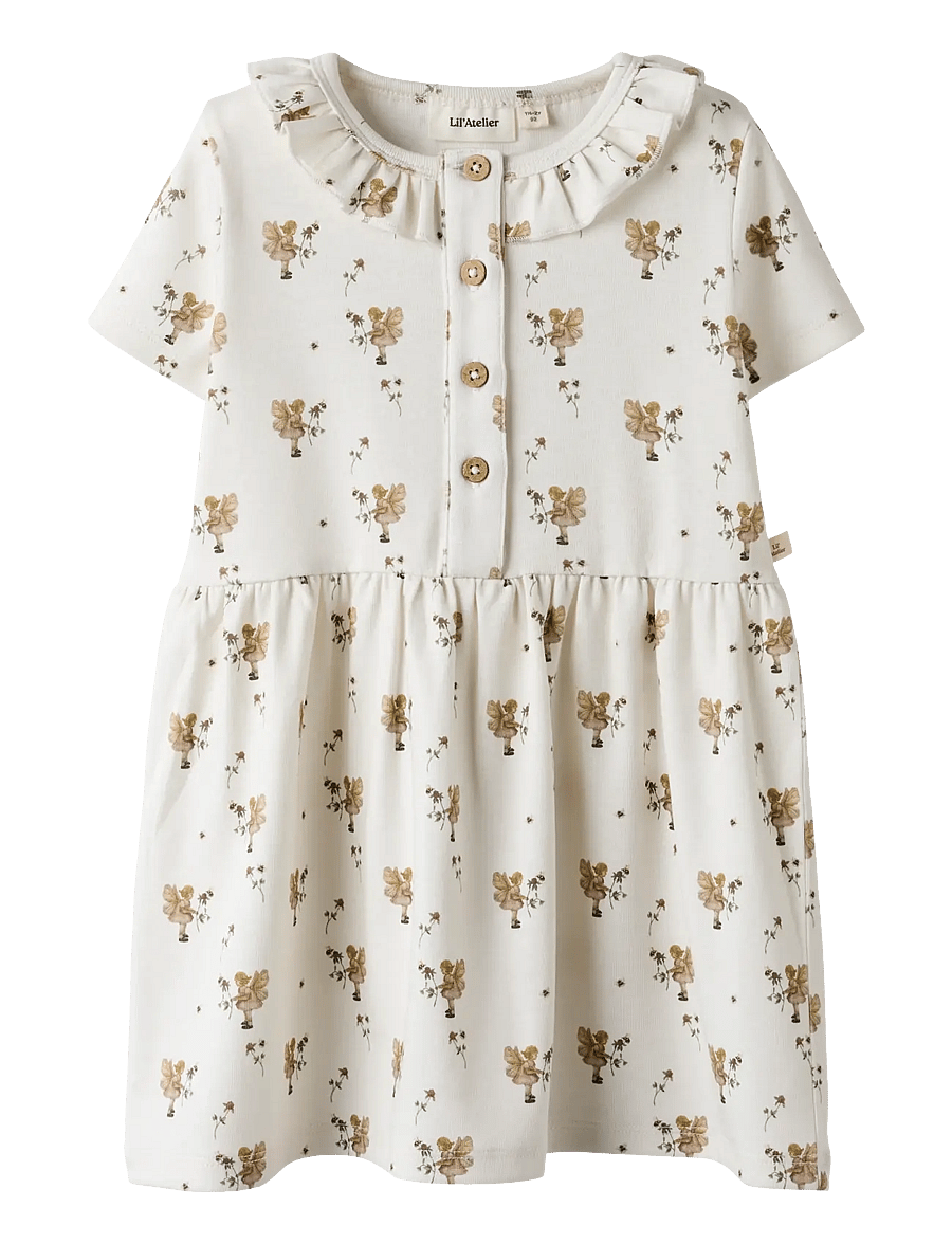 Lil'Atelier - NMFLAYO LOA SS DRESS LIL - kortærmede hverdagskjoler - coconut milk - 0