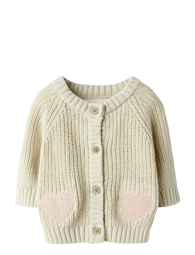 Lil'Atelier - NBFEMLEN LEN LS KNIT CARD LIL - koftor - turtledove - 0