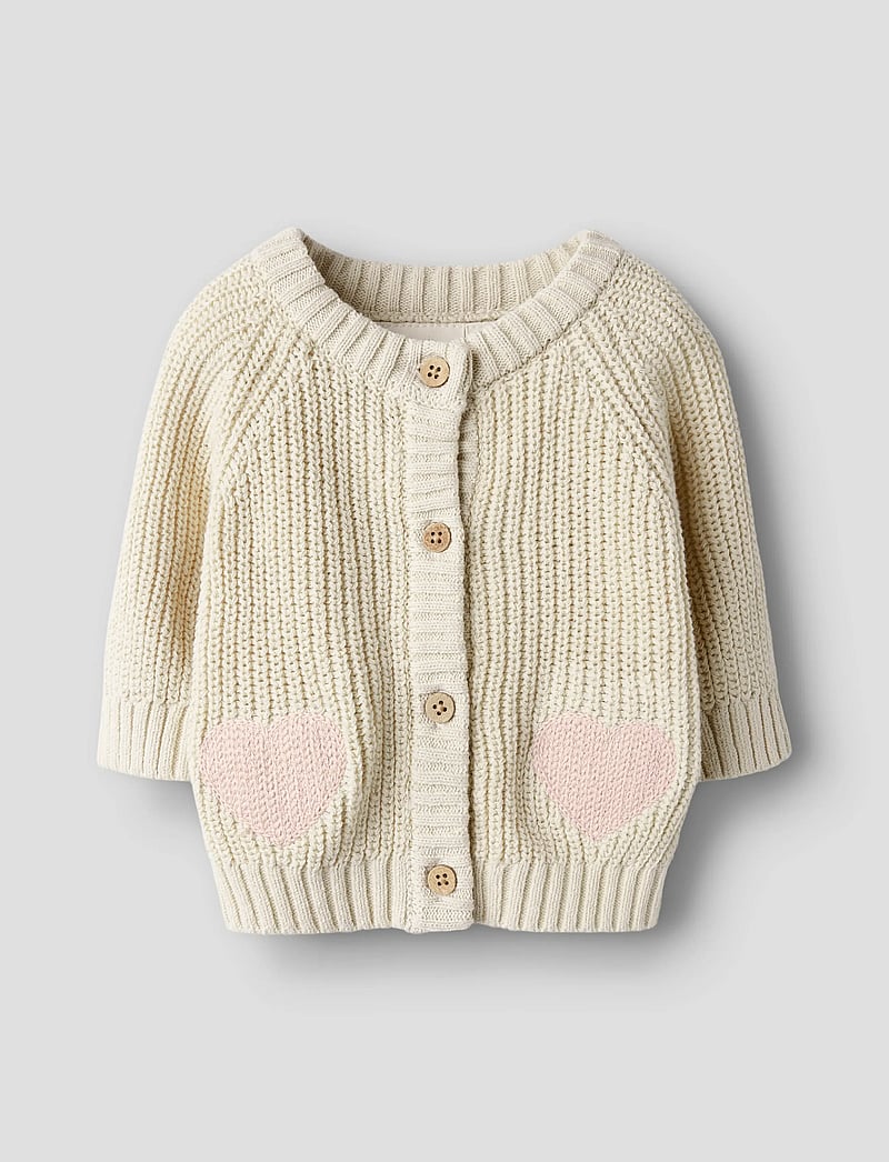 Lil'Atelier - NBFEMLEN LEN LS KNIT CARD LIL - kardigany - turtledove - 0