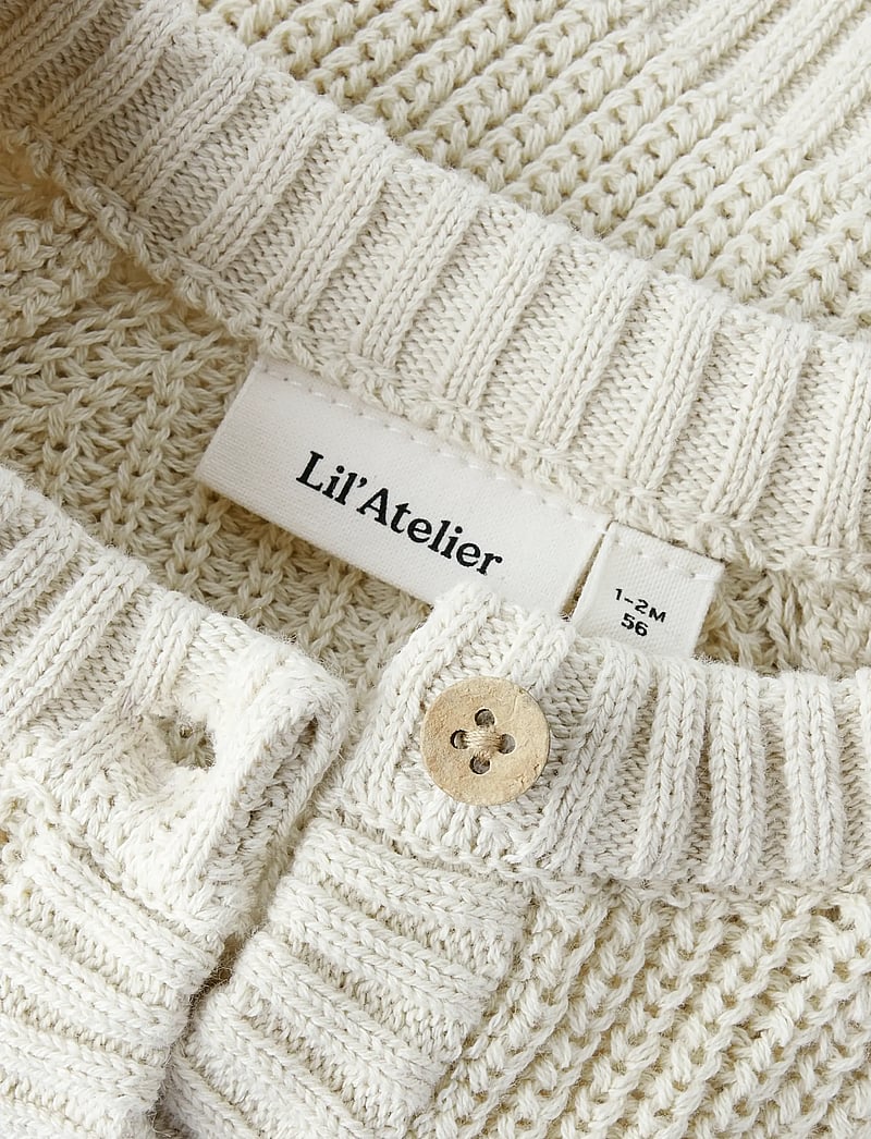 Lil'Atelier - NBFEMLEN LEN LS KNIT CARD LIL - koftor - turtledove - 2
